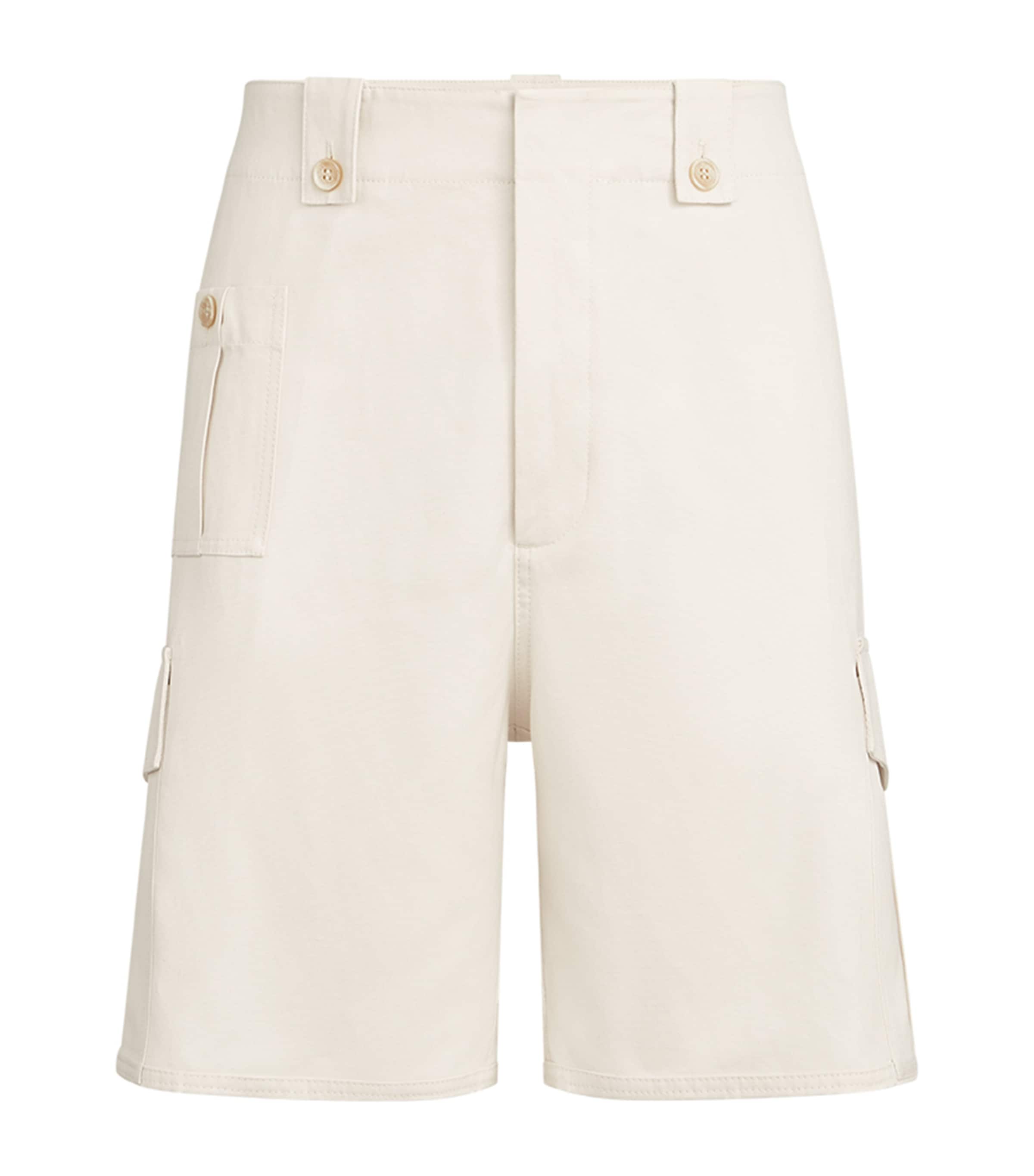 Brunello Cucinelli Mens Cotton-Linen Cargo Bermuda Shorts