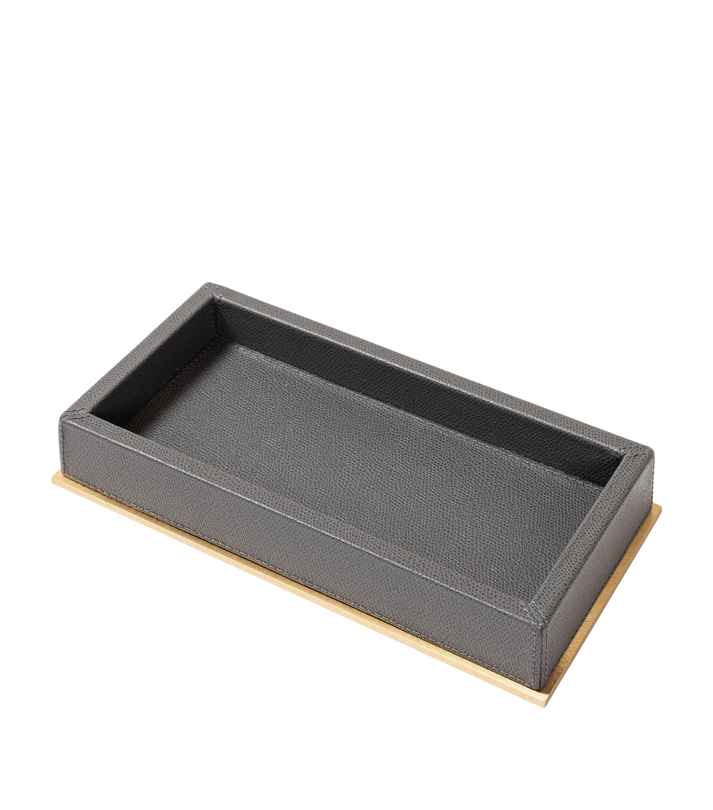 Giobagnara Leather-Trim Firenze Valet Tray Slate