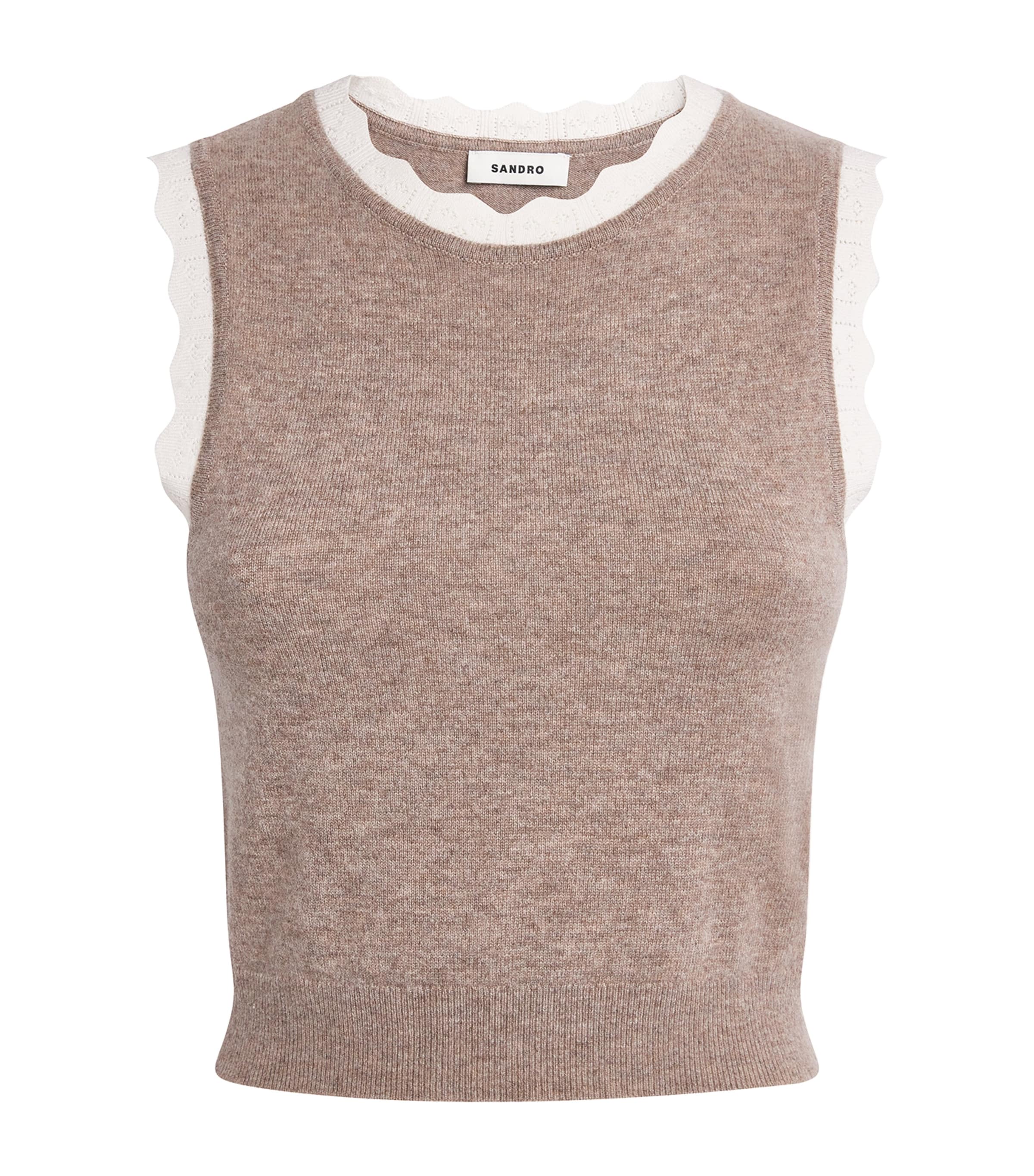 Wool-Cashmere Cropped Tank Top