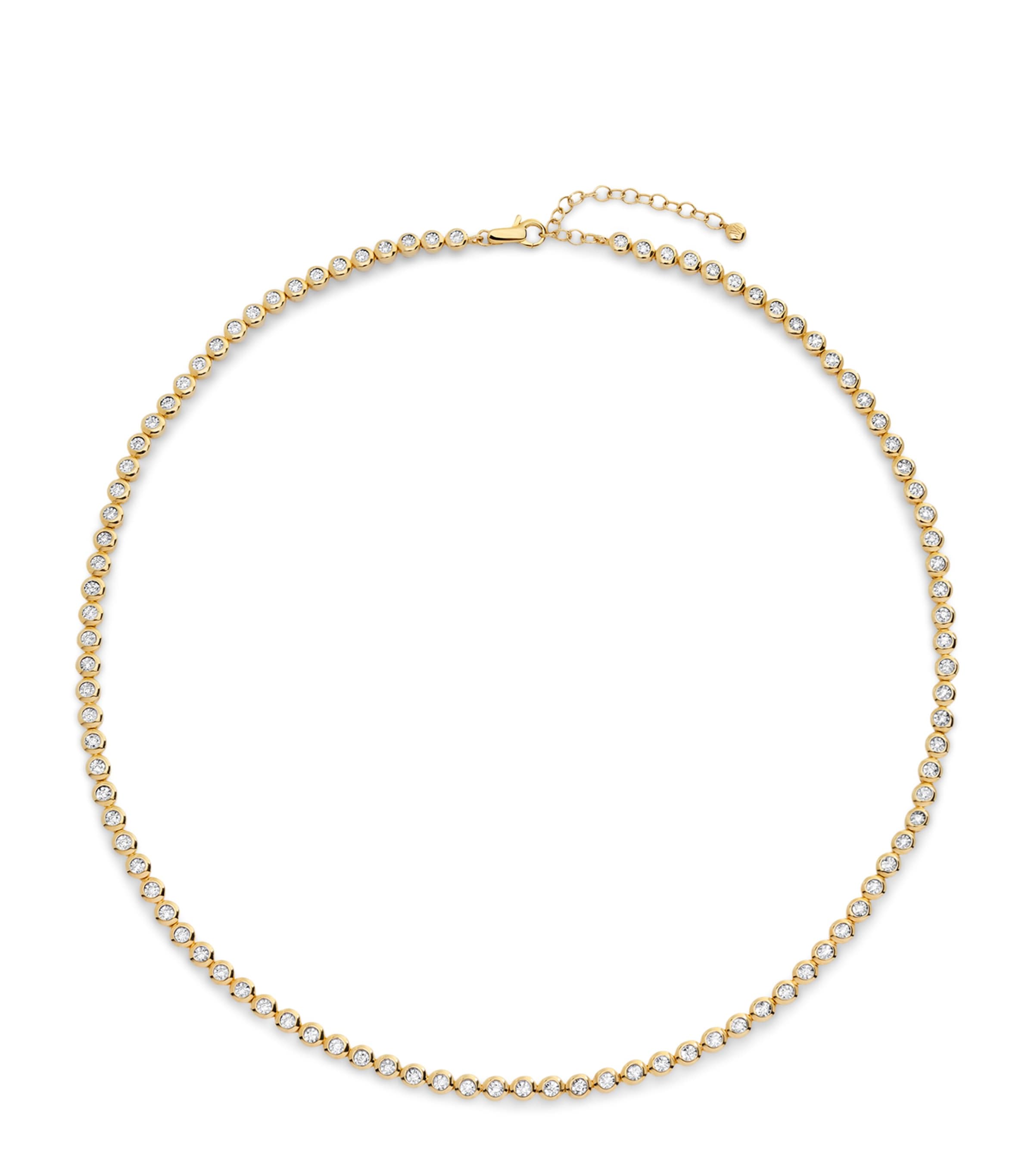 Monica Vinader Gold Vermeil and Diamond Tennis Necklace Gold/diamond