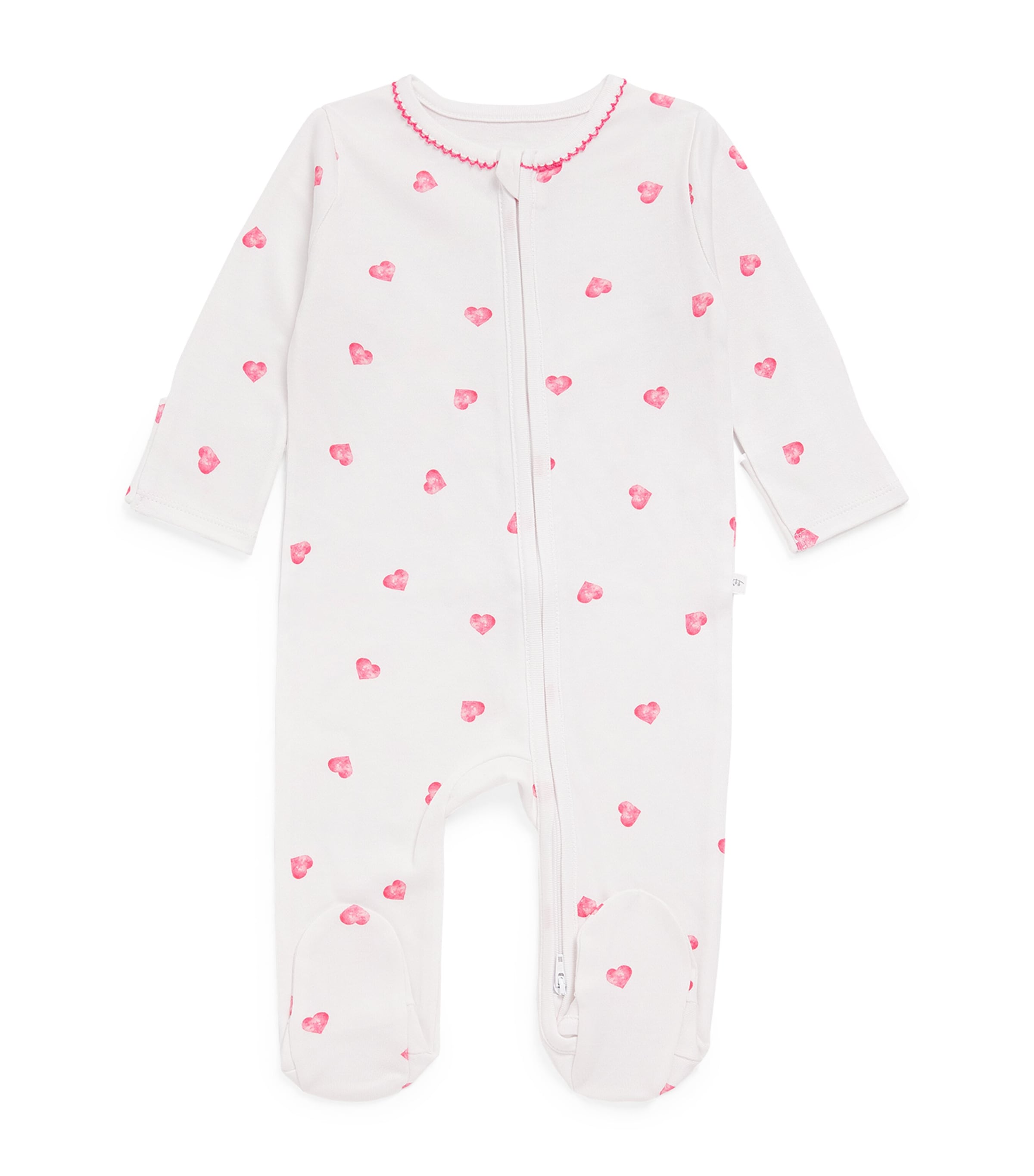 Rosa & Blue Hearts All-In-One (0-3 Months) Pink Heart