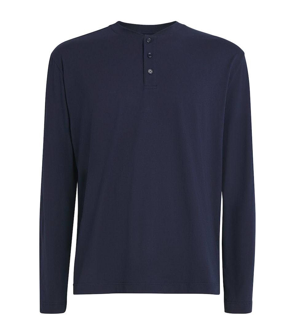 Cotton-Blend Henley Top
