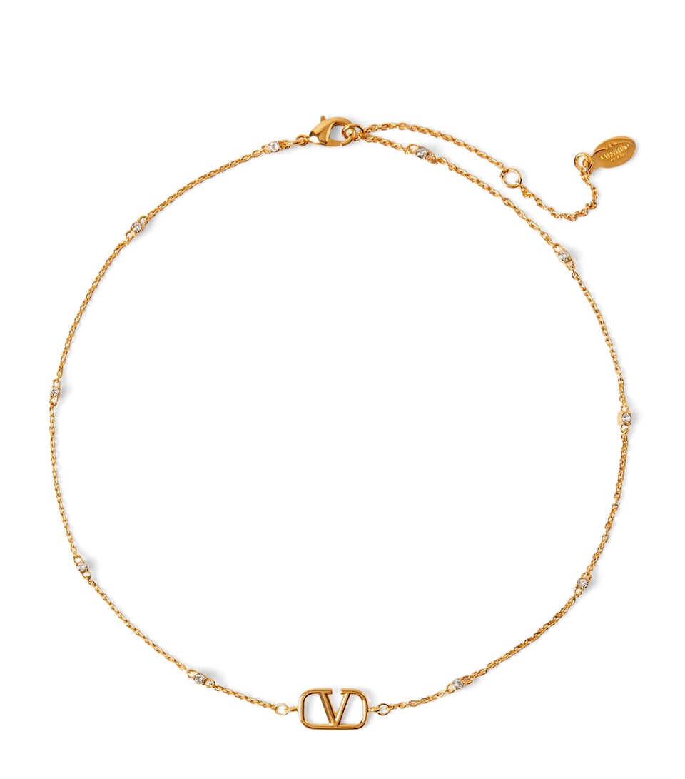 VLogo Crystal-Embellished Necklace