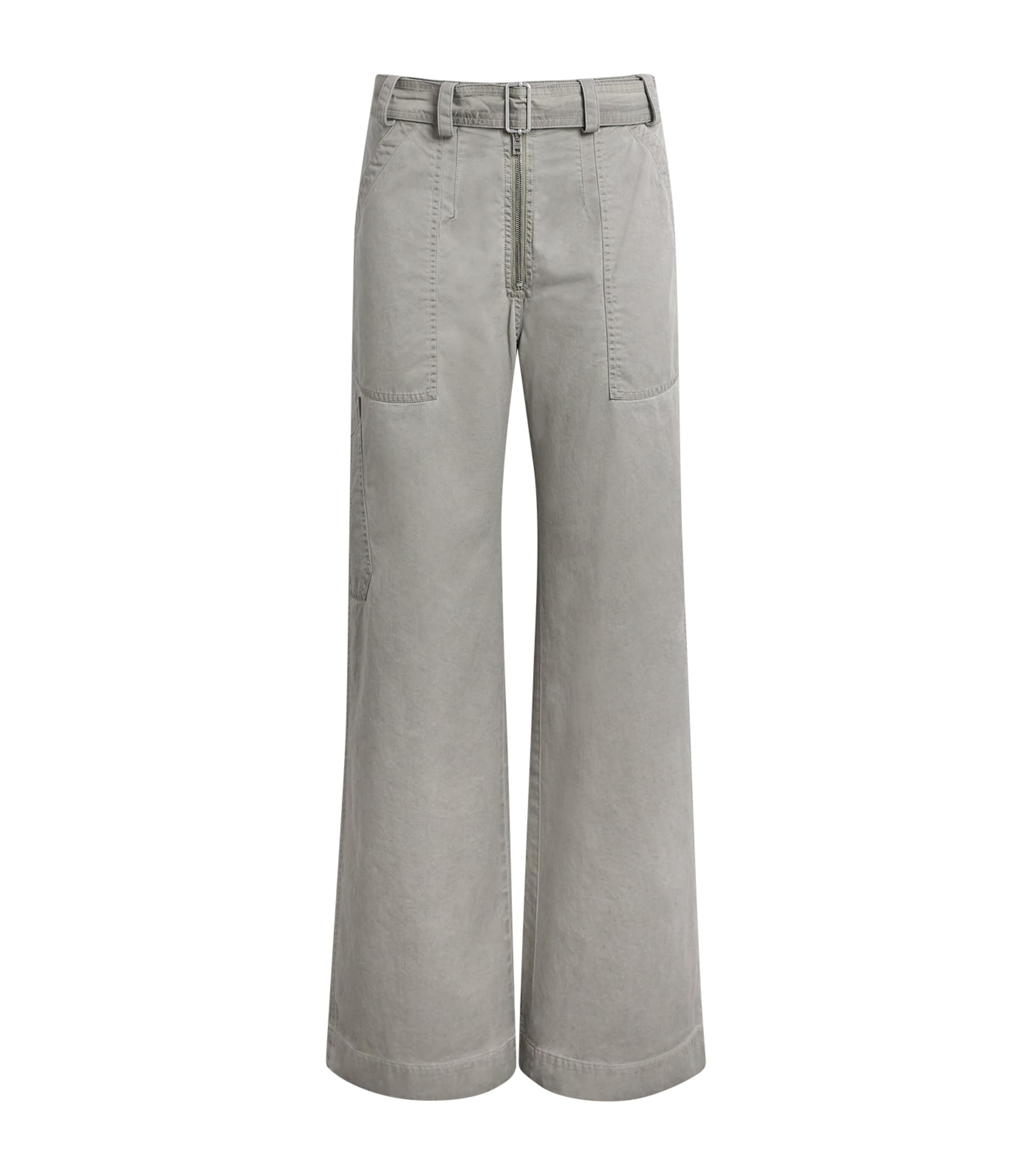 Acne Studios Twill Belted Wide-Leg Trousers Clay Beige