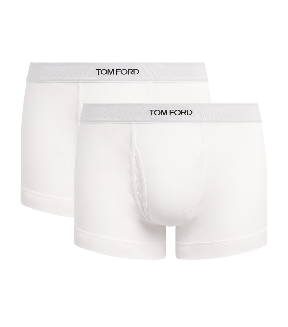 TOM FORD Mens Stretch-Cotton Logo Boxer Briefs (Pack of 2) White