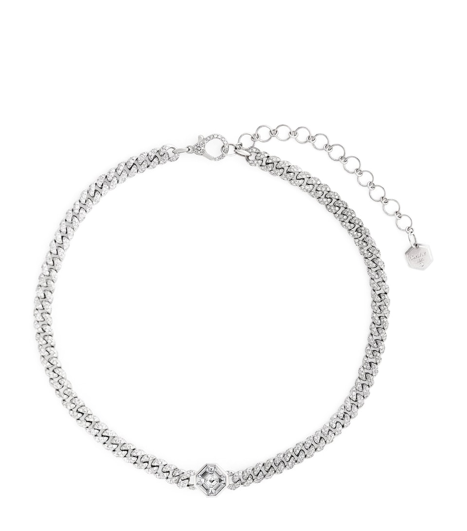 White Gold and Diamond Radiant Illusion Choker