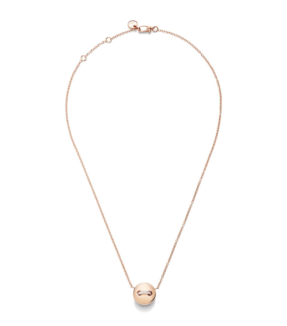 Rose Gold, Diamond and Turquoise Pom Pom Dot Necklace