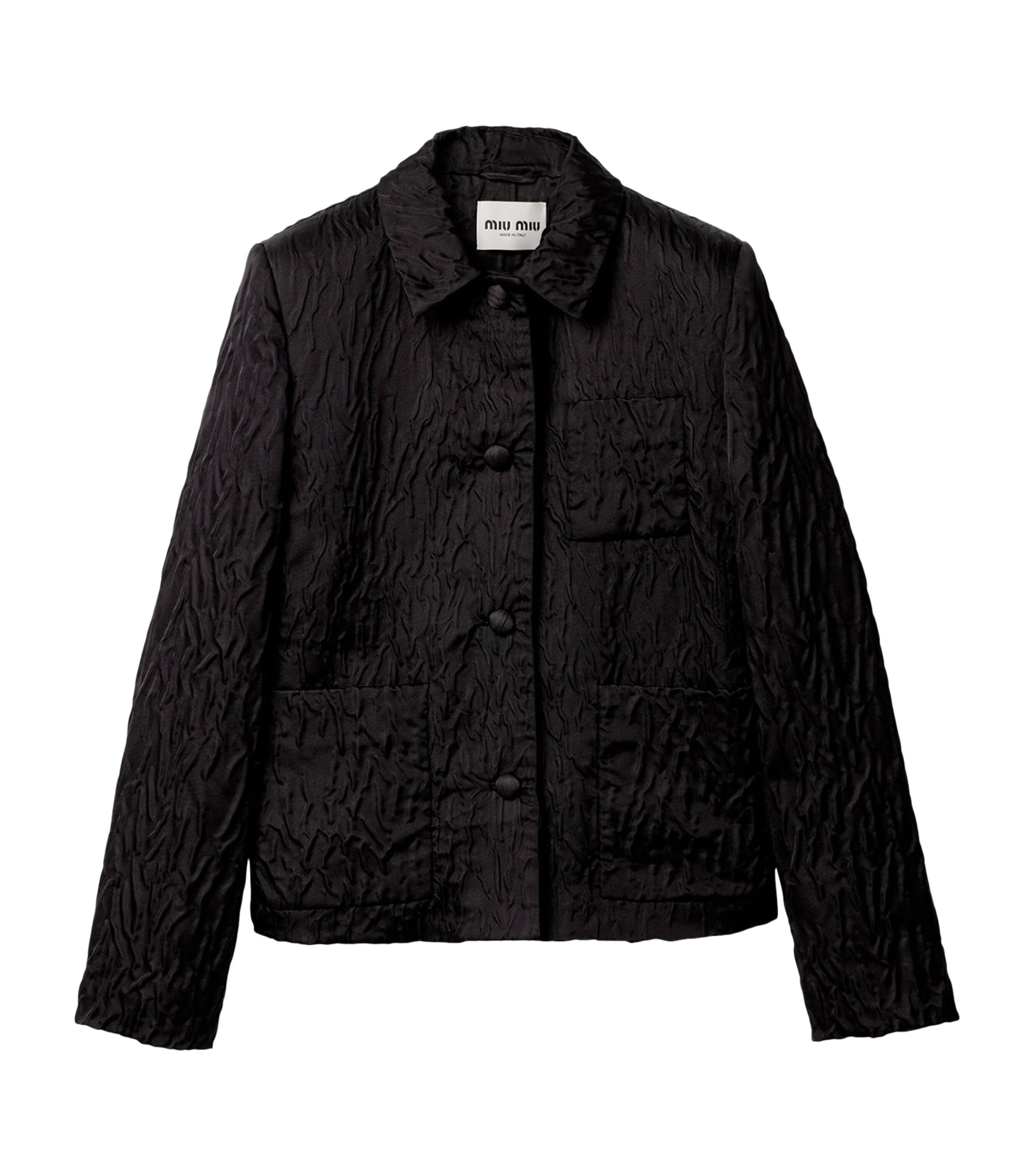 Miu Miu Womens Silk-Blend Jacket