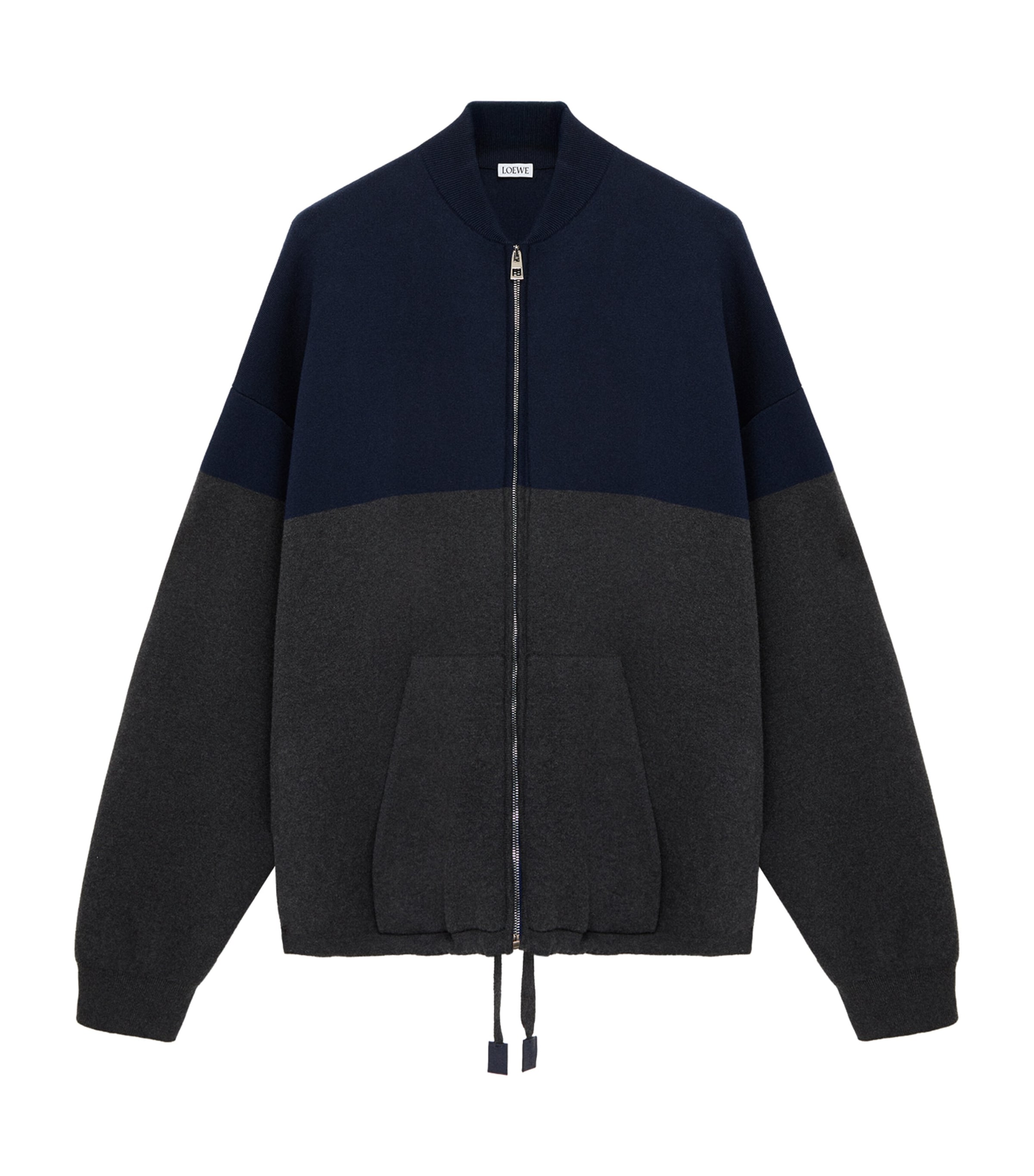 LOEWE Mens Two-Tone Cardigan Navy Blue/grey