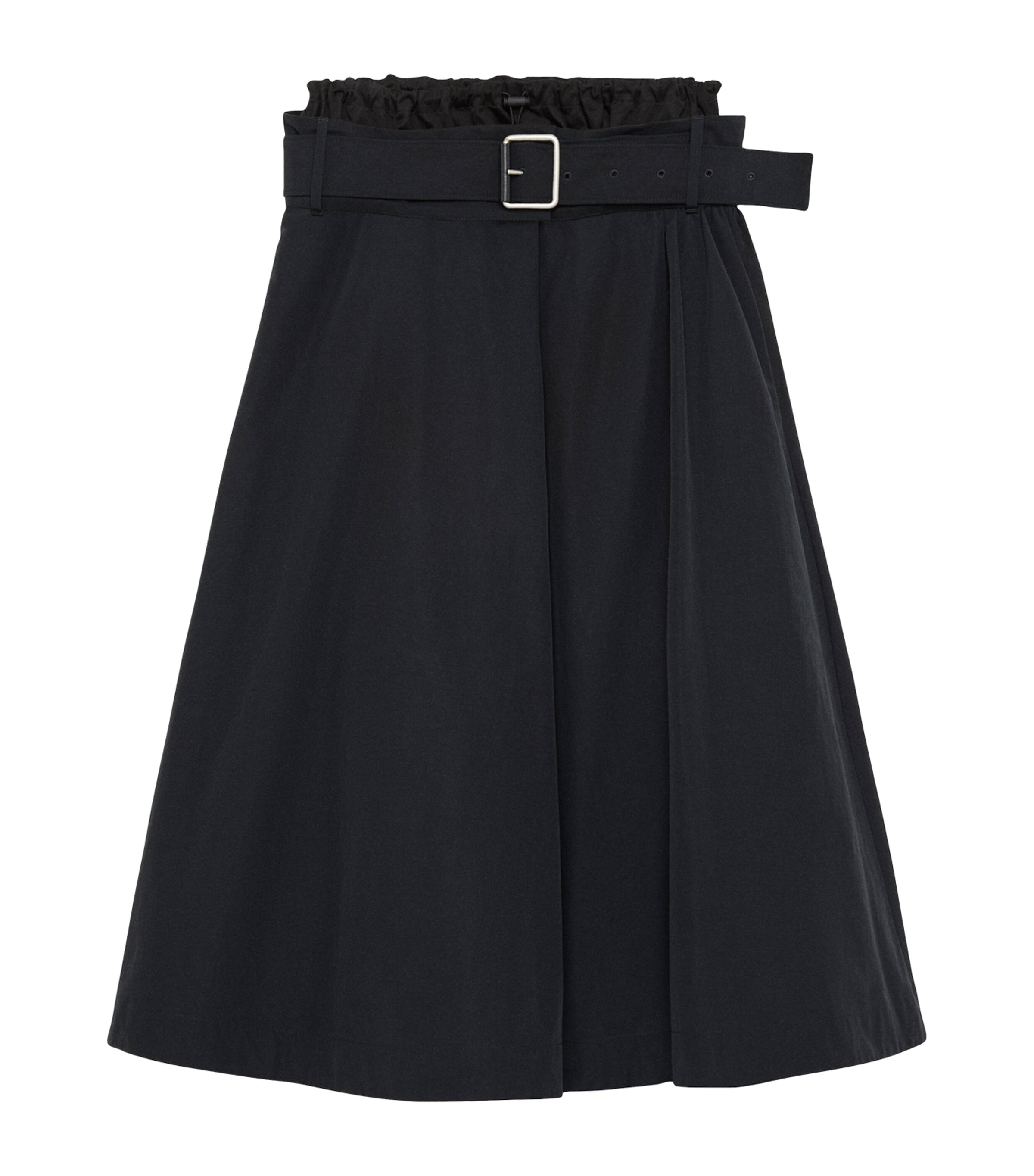 LOEWE Womens Layer-Effect Midi Skirt Black