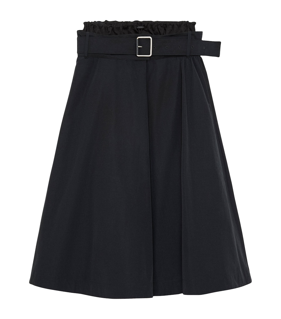 LOEWE Womens Layer-Effect Midi Skirt Black