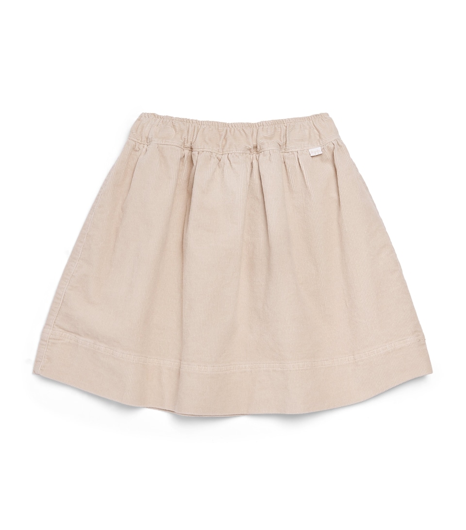Il Gufo Corduroy Pleated Skirt (6 Months-6 Years) Sesame