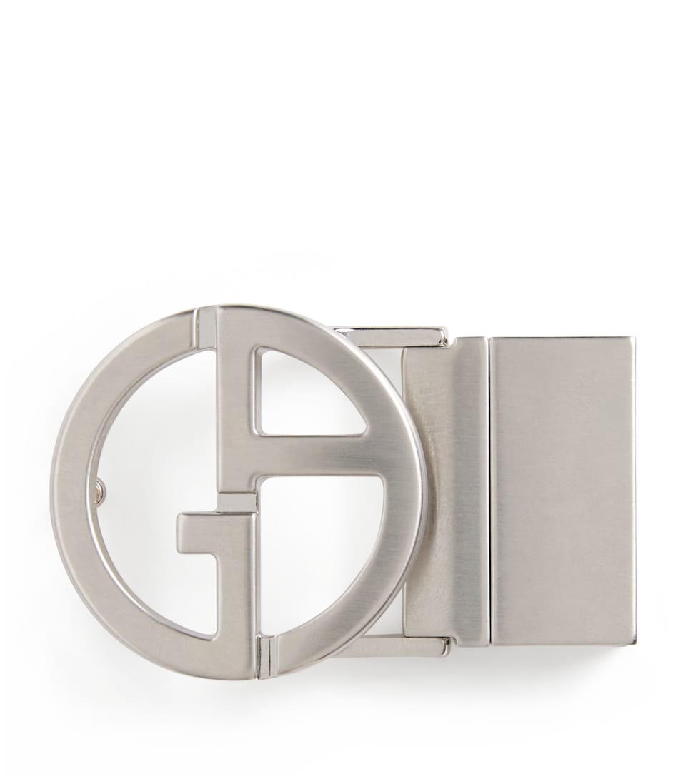 Brushed Palladium-Plated GA Logo Belt Buckle