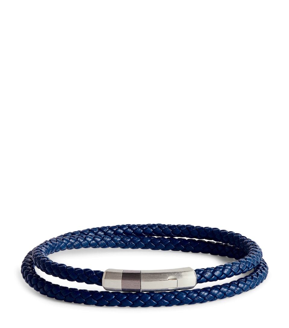 Leather Double-Wrap Braided Bracelet