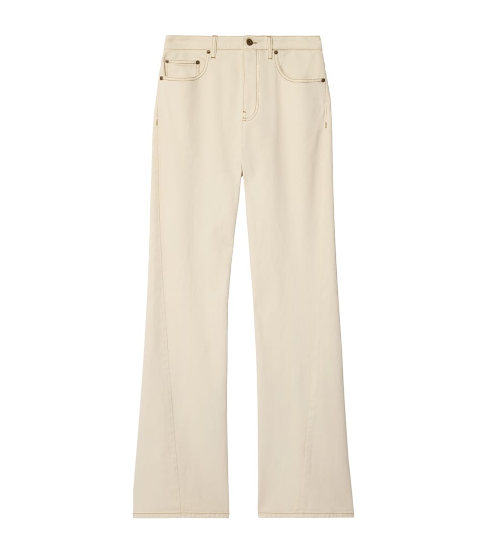 Stretch-Cotton Bootcut High-Rise Jeans