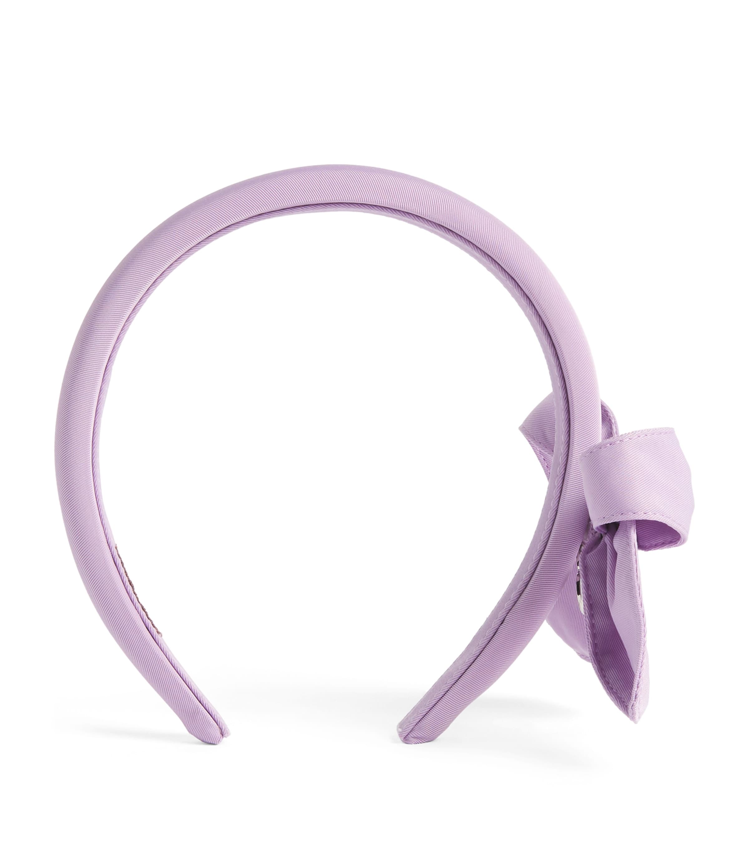 Monnalisa Satin Bow Headband Malva Flower