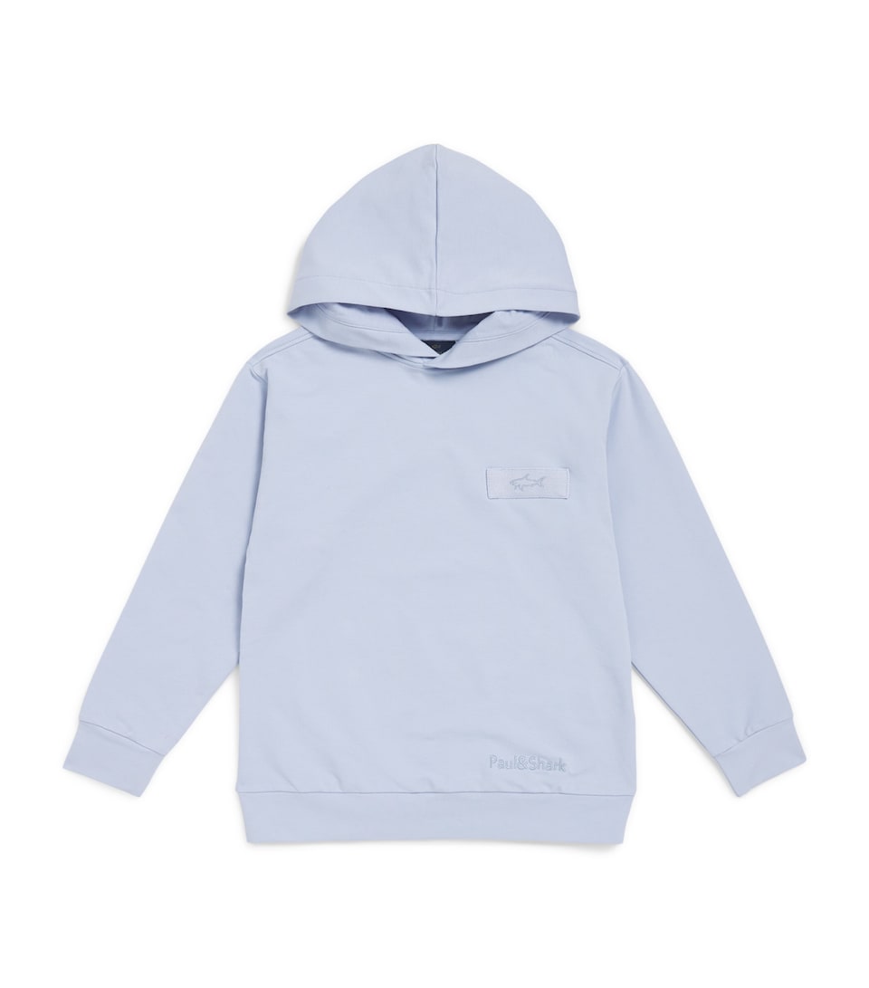 Paul & Shark Stretch-Cotton Logo Hoodie (8-14 Years) Light Sky Blue