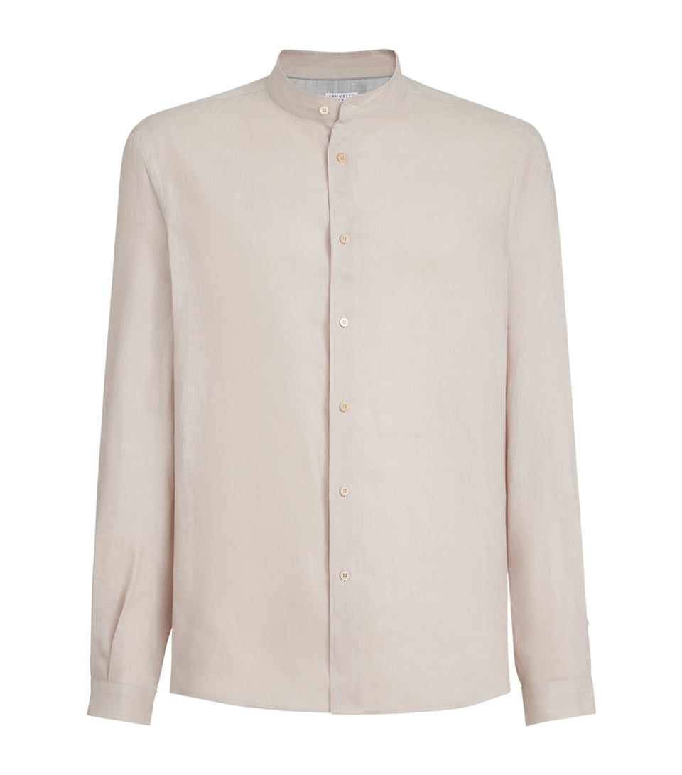Linen Mandarin Collar Shirt