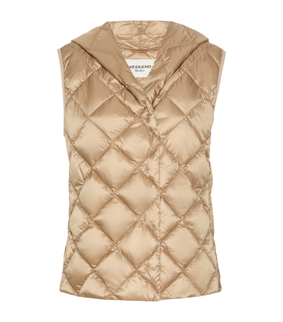 Weekend Max Mara Womens Down Padded Quilted Gilet Camel