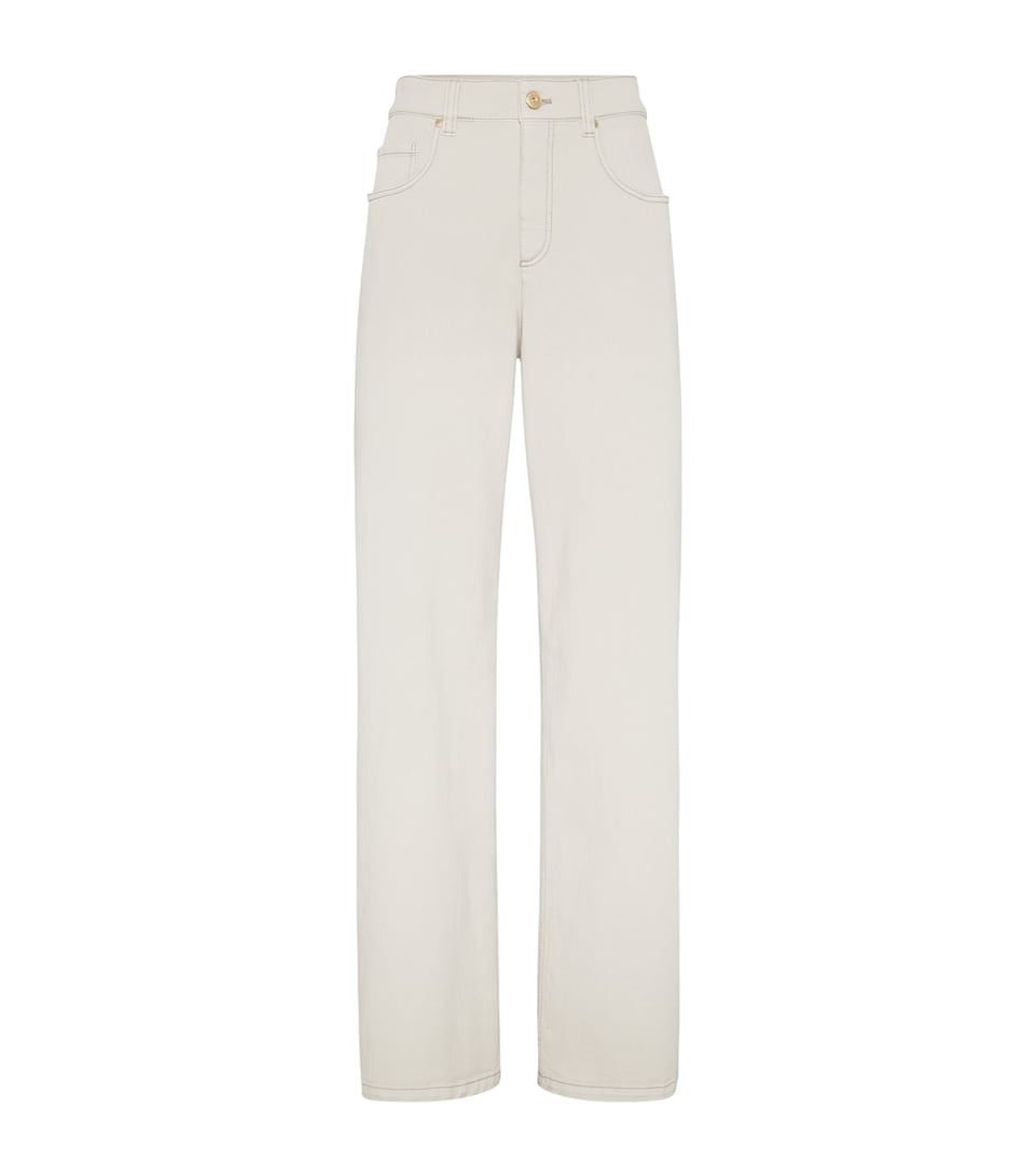 Brunello Cucinelli Womens Relaxed High-Waist Jeans