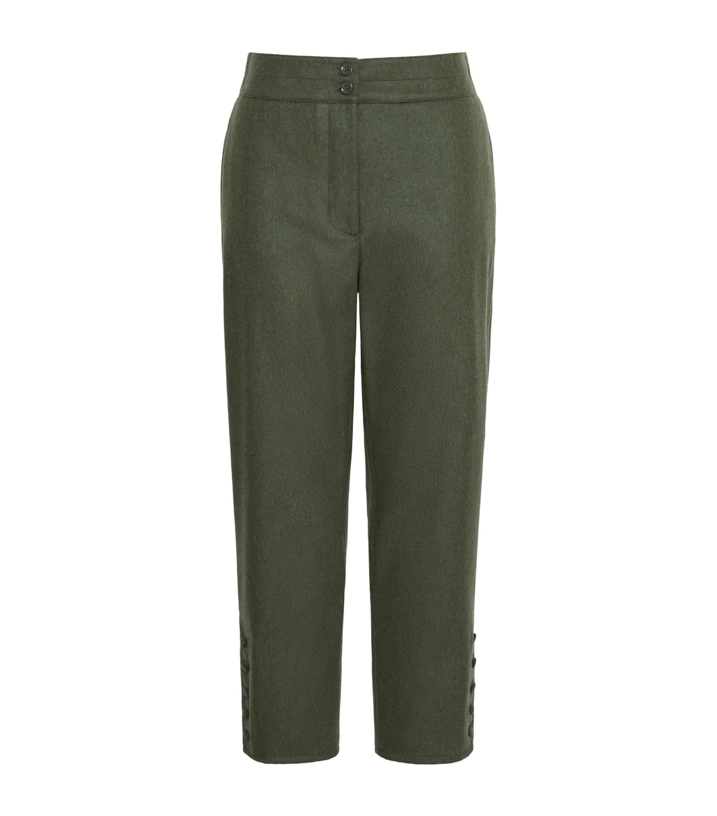 Weekend Max Mara Womens Virgin Wool-Blend Trousers Moss Green