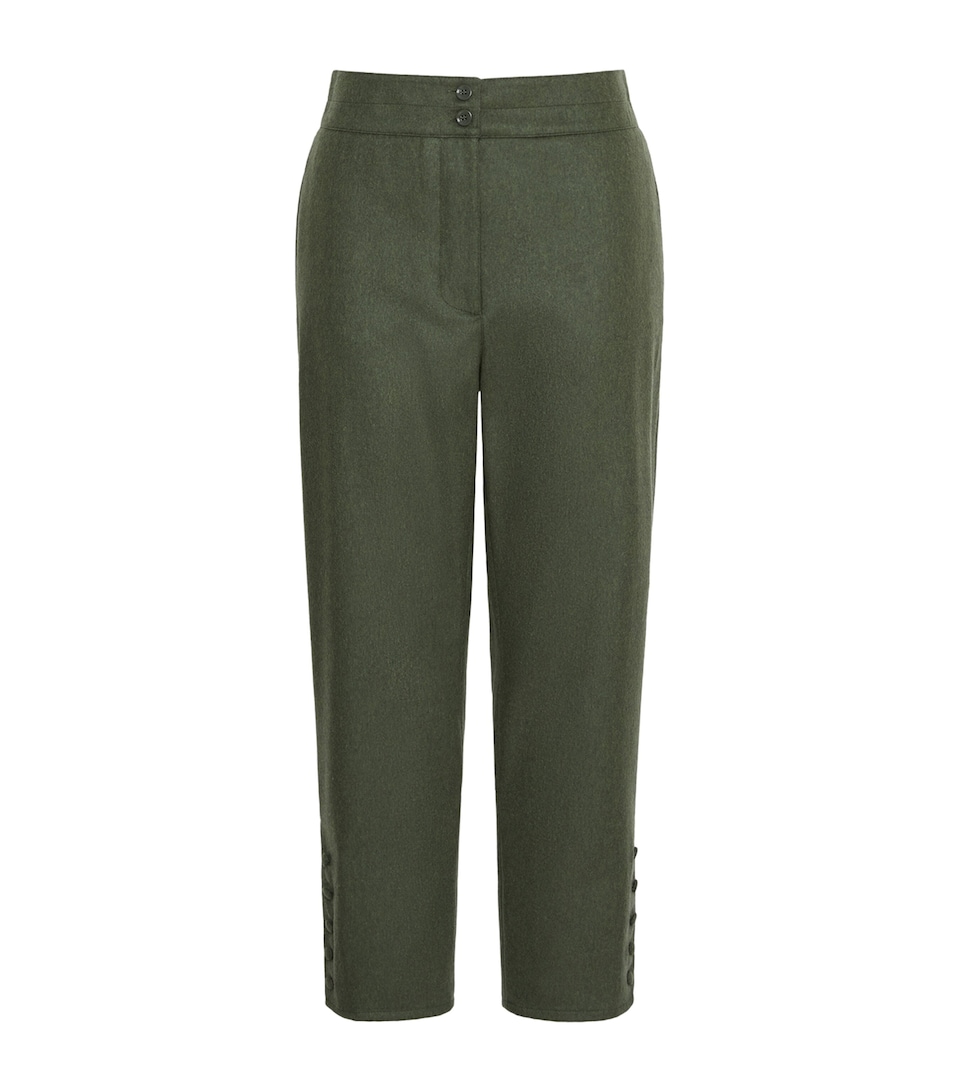 Weekend Max Mara Womens Virgin Wool-Blend Trousers Moss Green