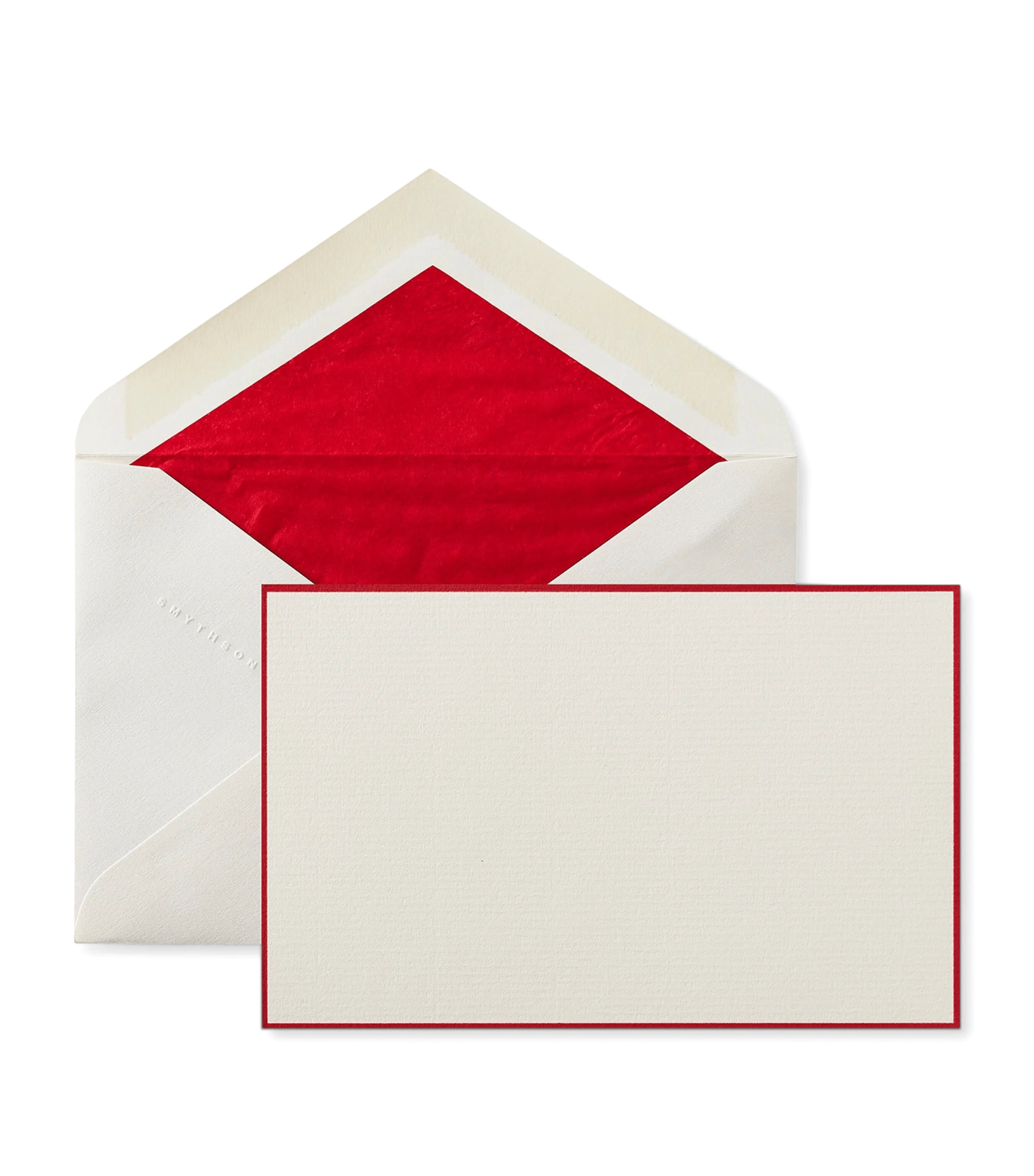 Smythson Bordered Correspondence Cards (Set of 10) Red