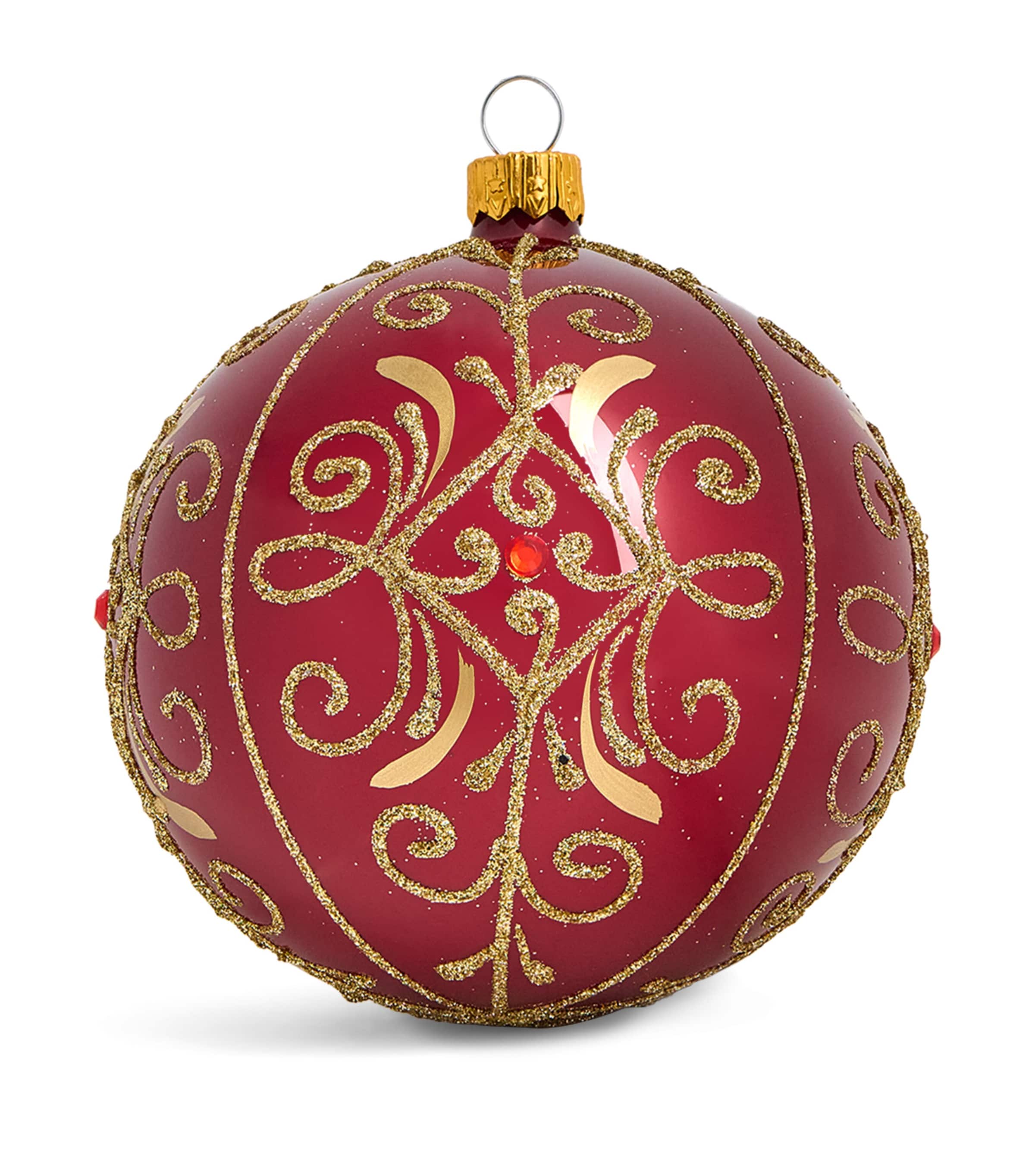 Harrods Swirl-Pattern Bauble Burgundy