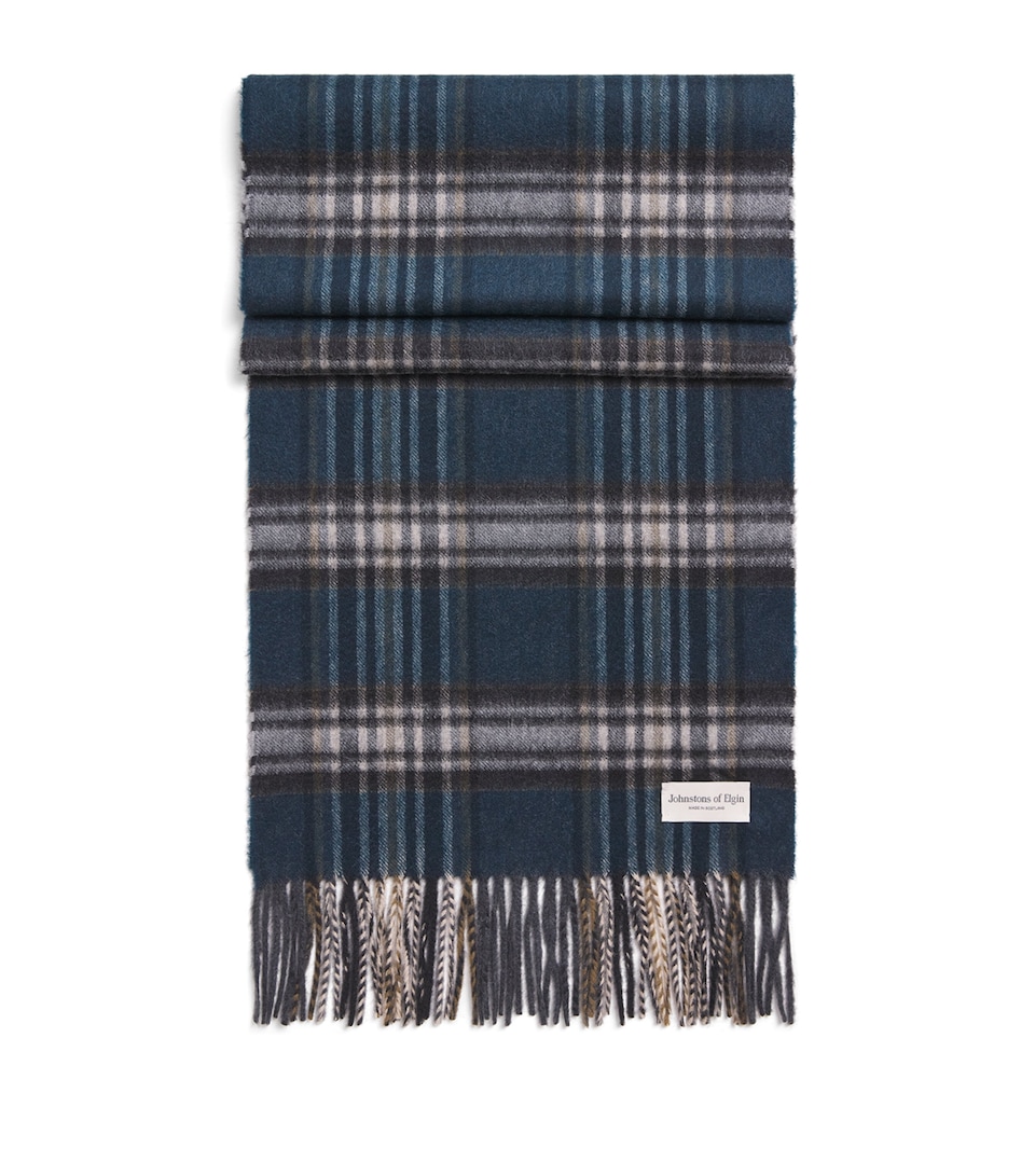 Johnstons Of Elgin Cashmere Tartan Scarf Green