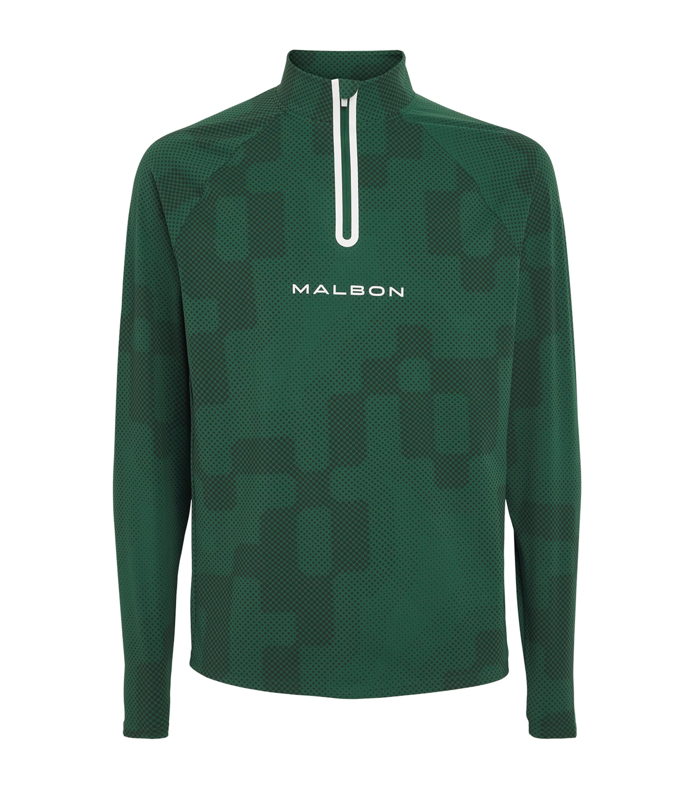 Malbon Mens Performance Mesh Quarter-Zip Mid-Layer Eden