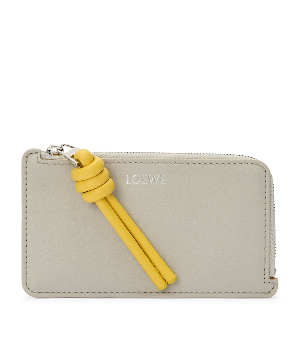 LOEWE Leather Knot Card Holder Shell Grey Dandelion