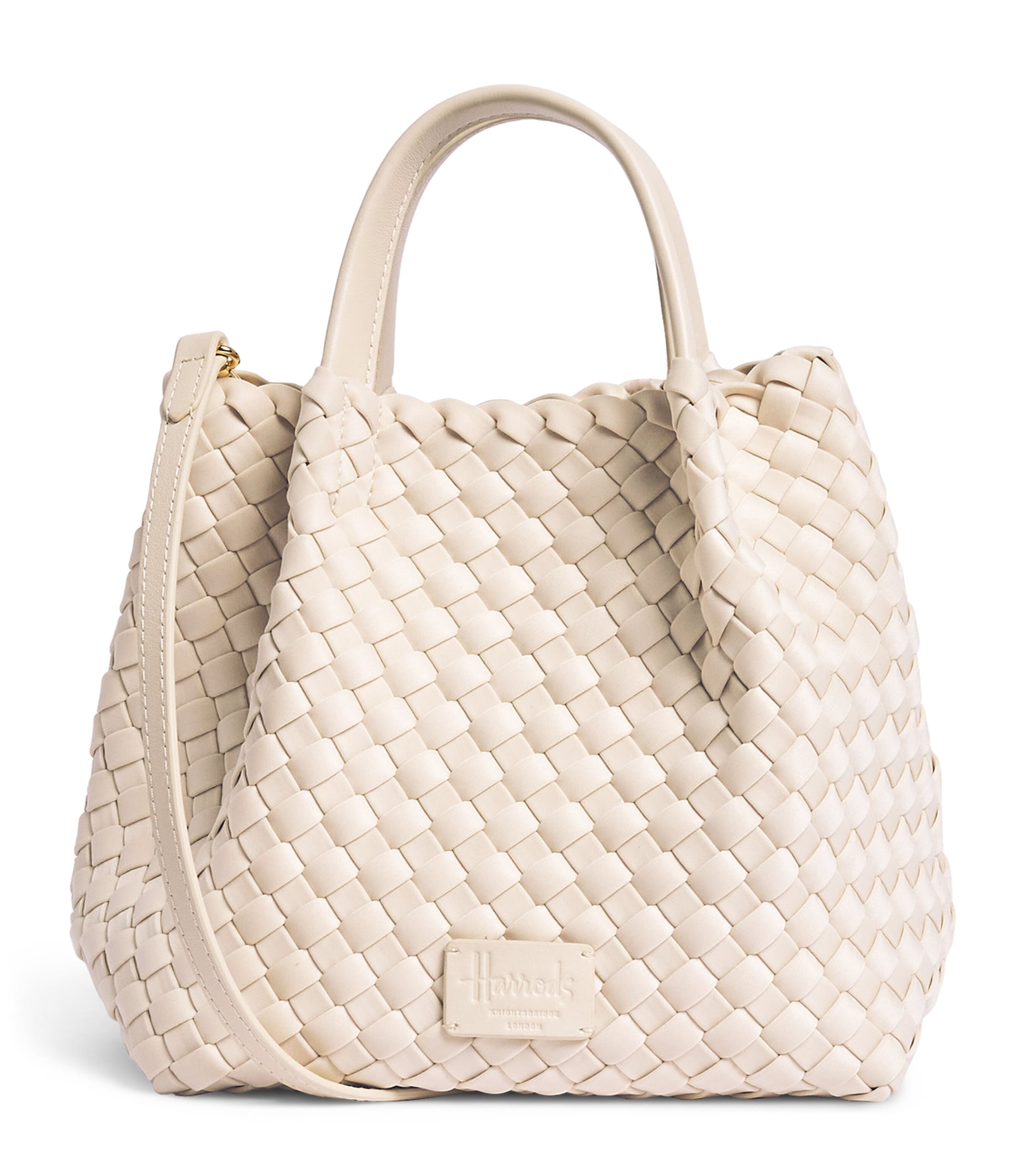 Harrods Mini Neoprene Woven Tote Bag Ivory
