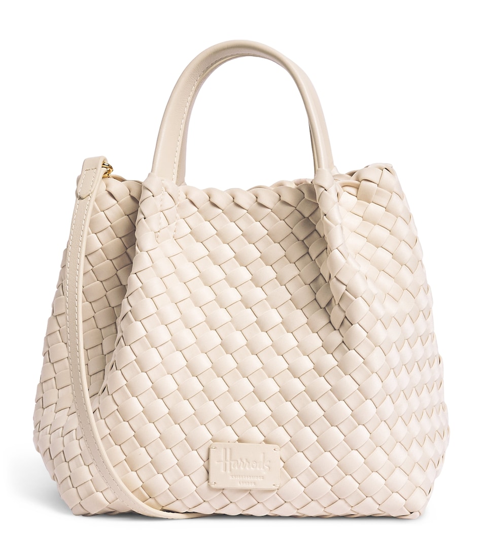 Harrods Mini Neoprene Woven Tote Bag Ivory