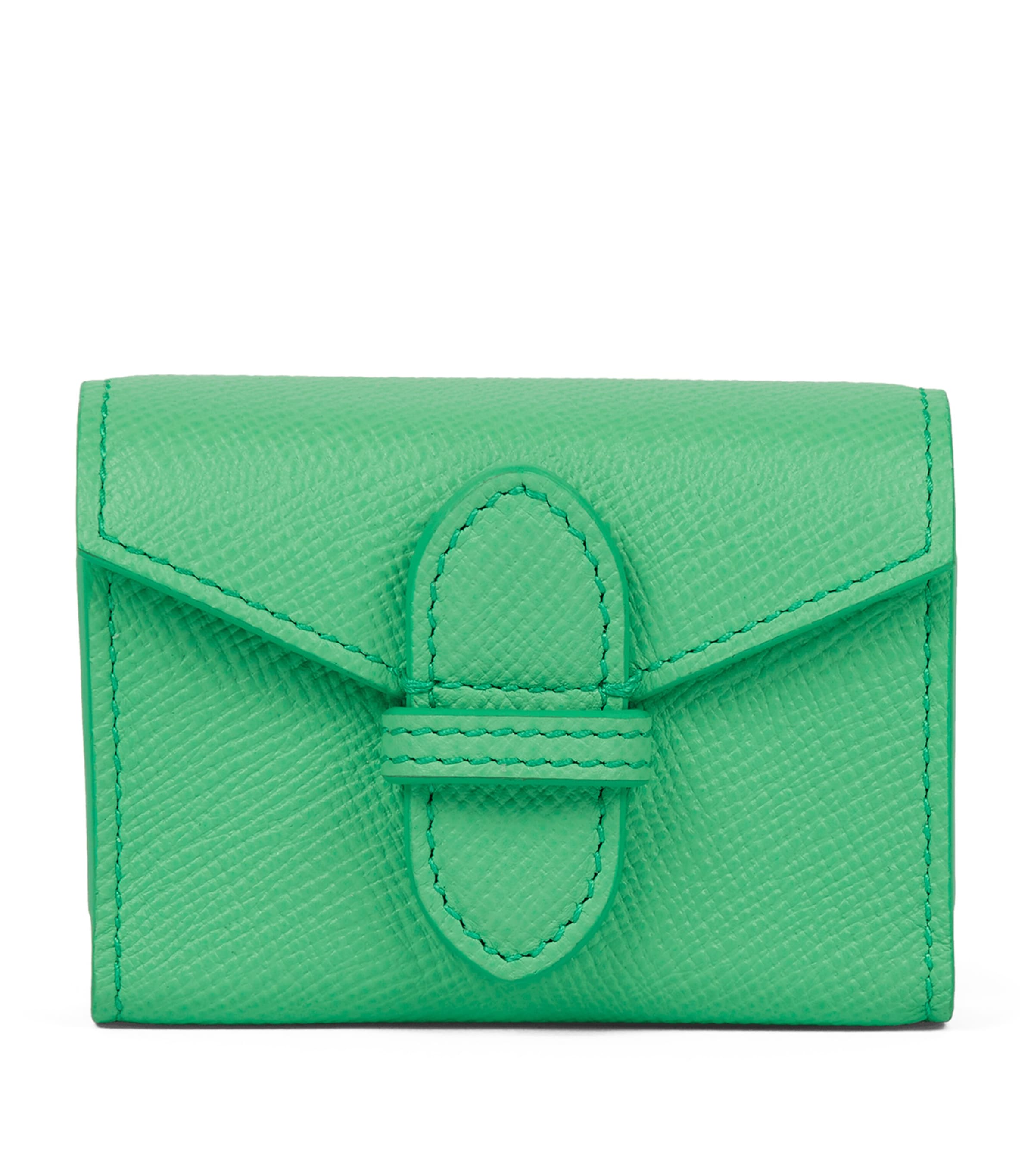 Smythson Leather Panama Playing Card Case Shamrock