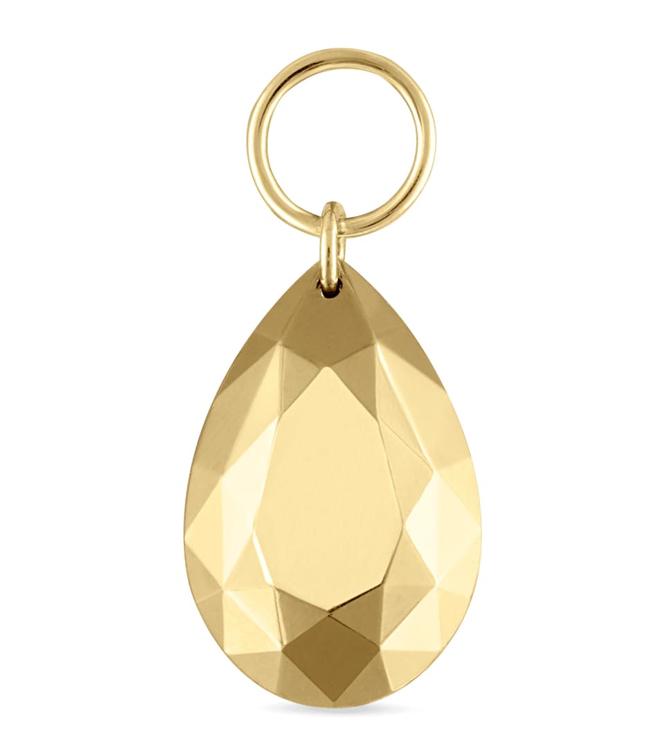 Maria Tash Faceted Pear Single Charm (9mm) Yellow Gold