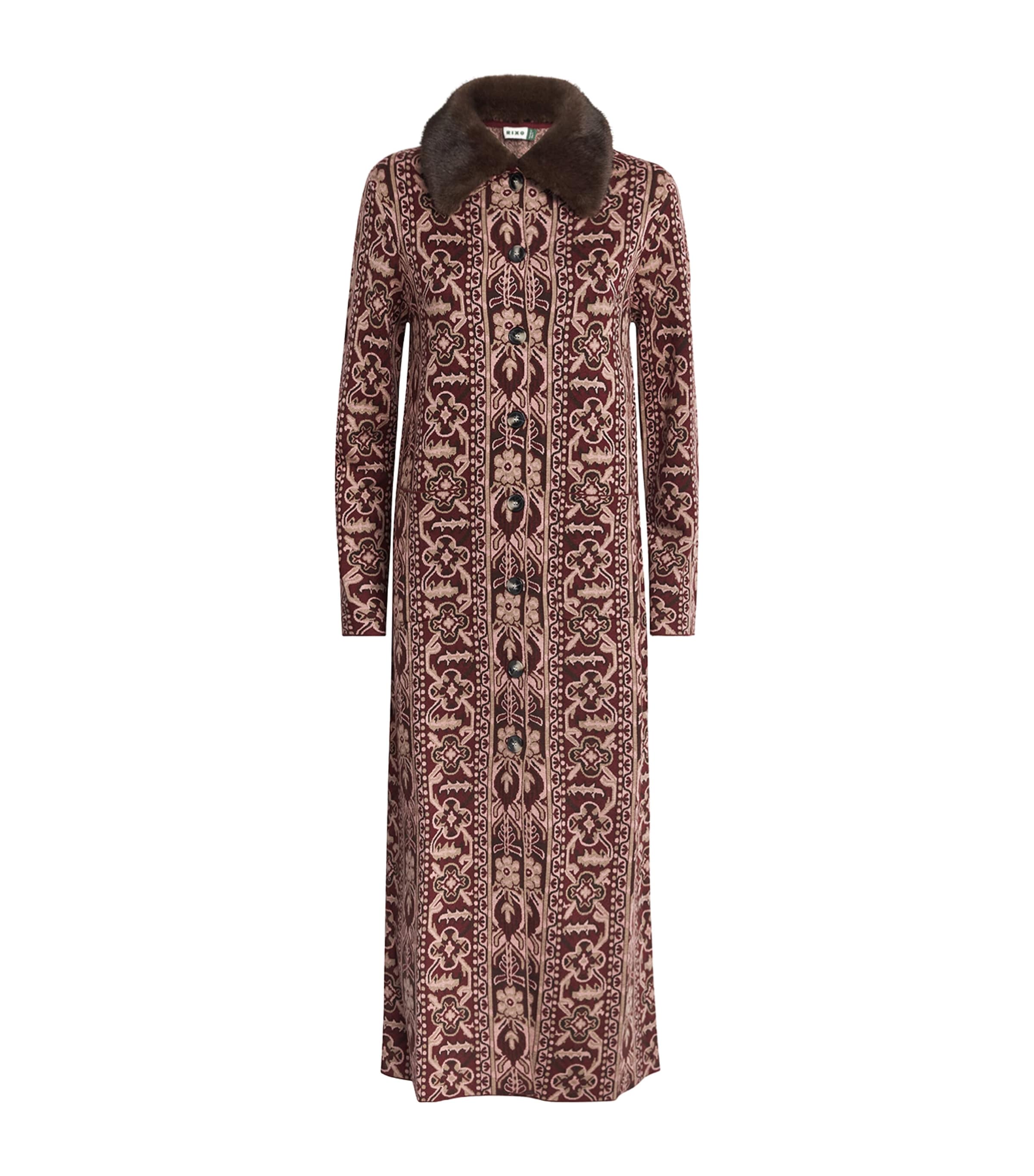 Rixo Womens Jacoba Tapestry Coat Tapestry Bloom Multi