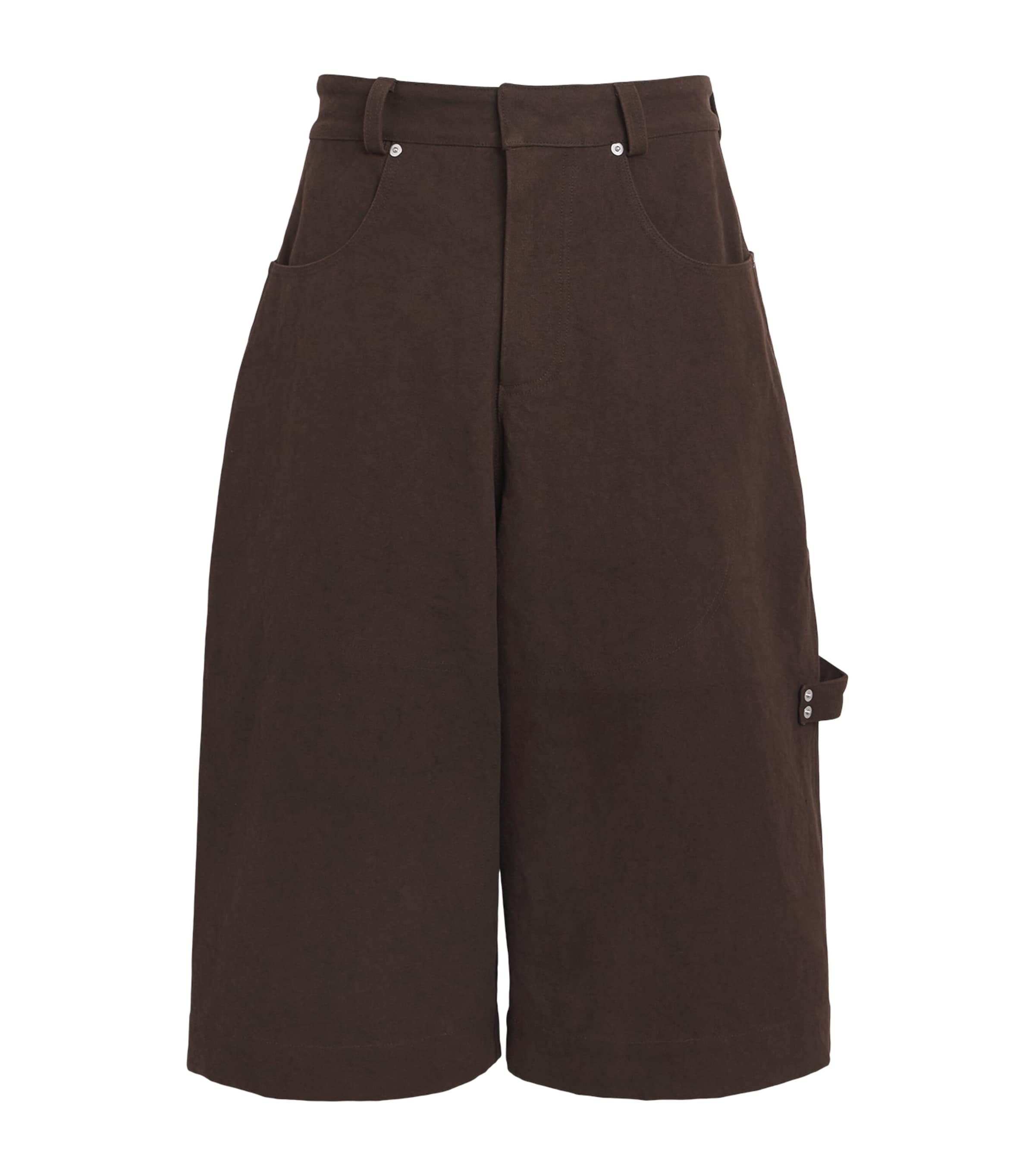 Sage Nation Mens Cotton Canvas Painter Shorts Mocha Brown