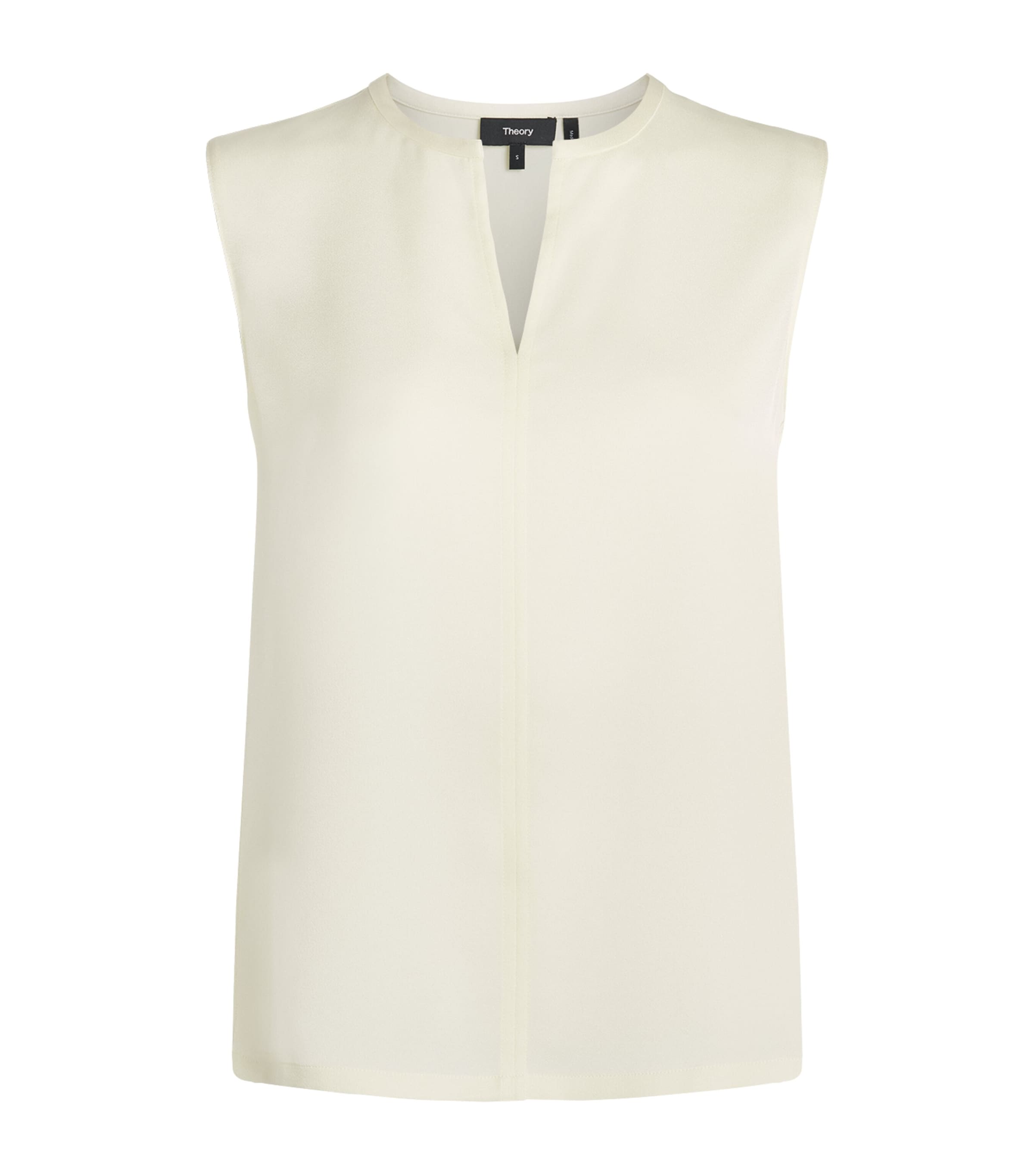 Theory Womens Split-Neck Shell Top Lemongrass