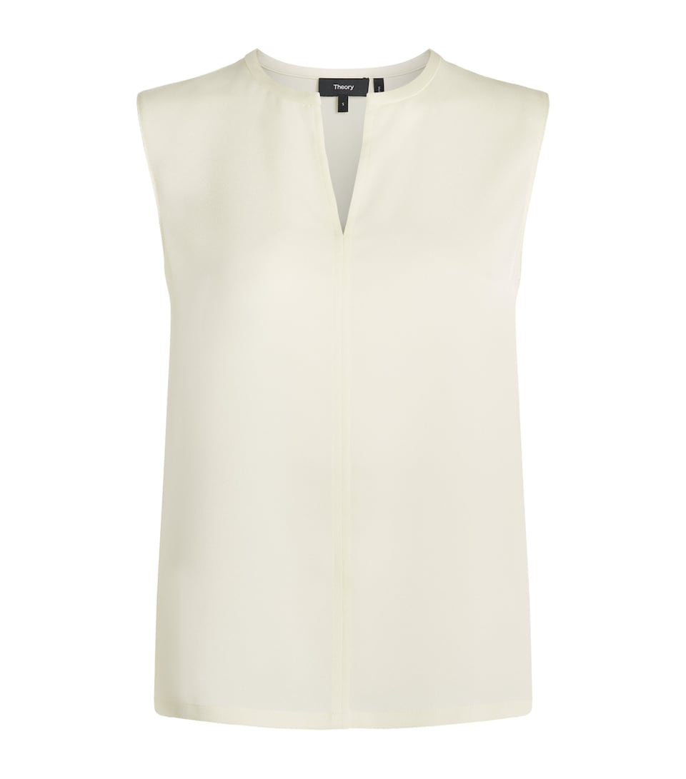 Theory Womens Split-Neck Shell Top Lemongrass