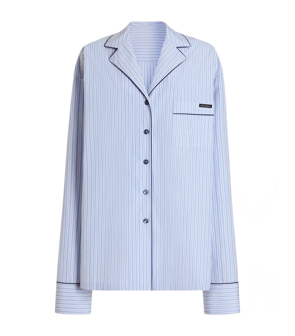 Dolce&Gabbana Womens Cotton-Silk Stripe Oversized Shirt Stri