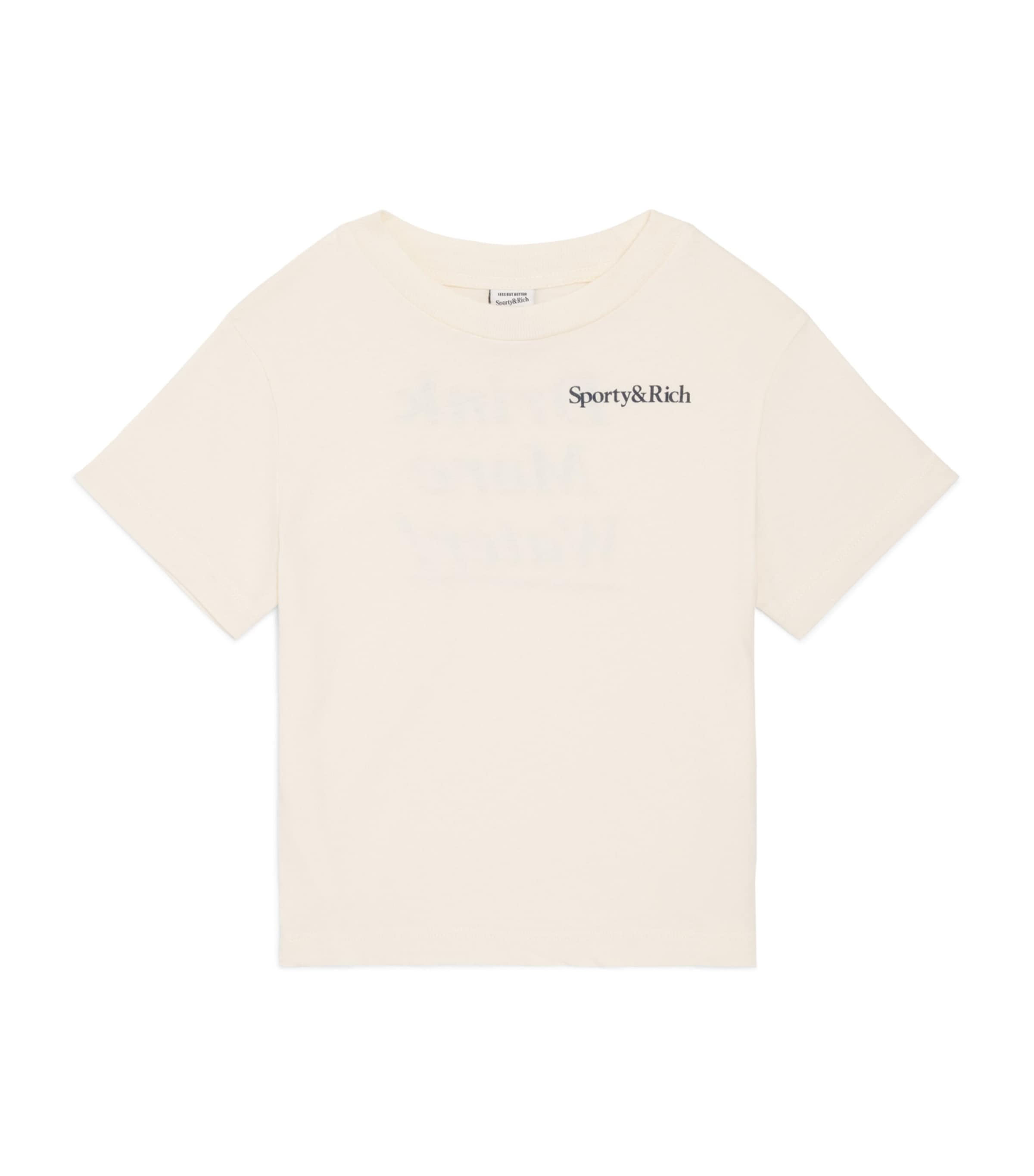 SPORTY & RICH KIDS Drink More Water T-Shirt (2-14 Years) Cream