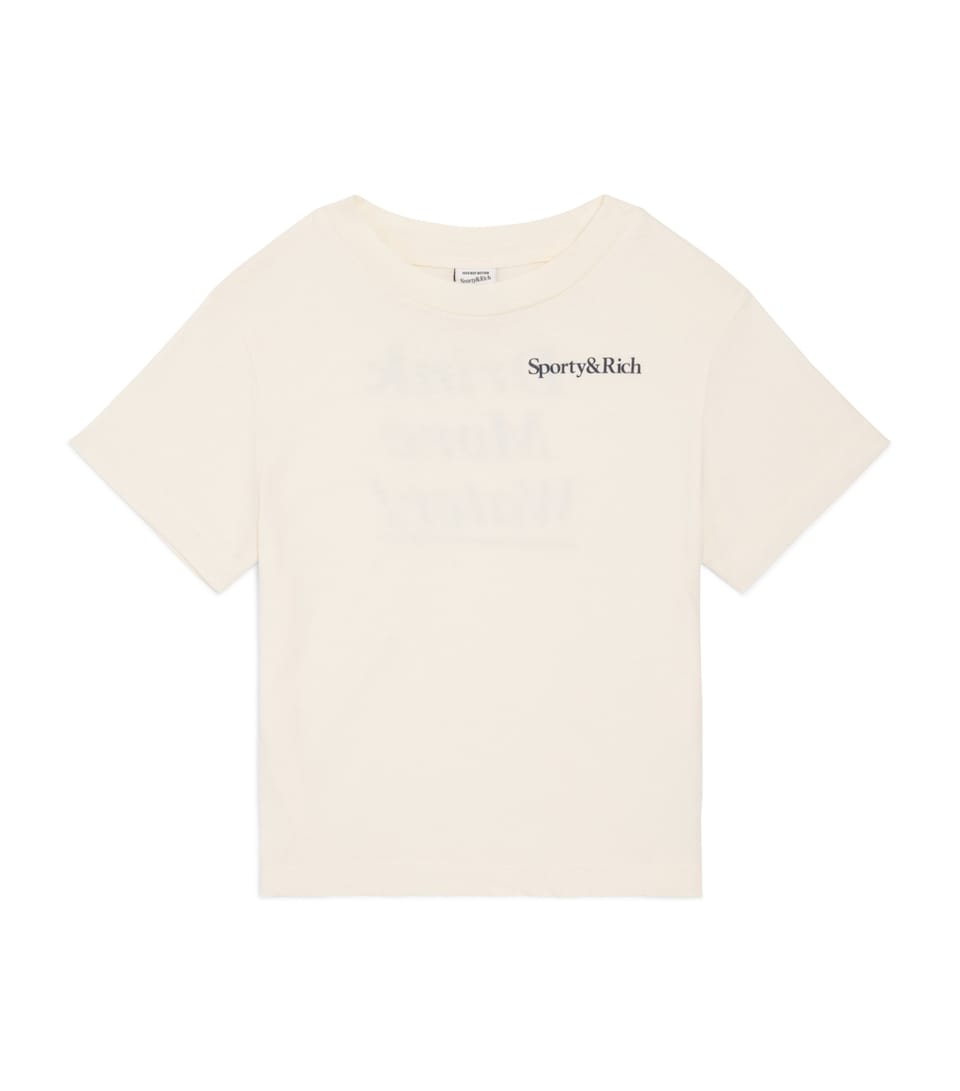 SPORTY & RICH KIDS Drink More Water T-Shirt (2-14 Years) Cream