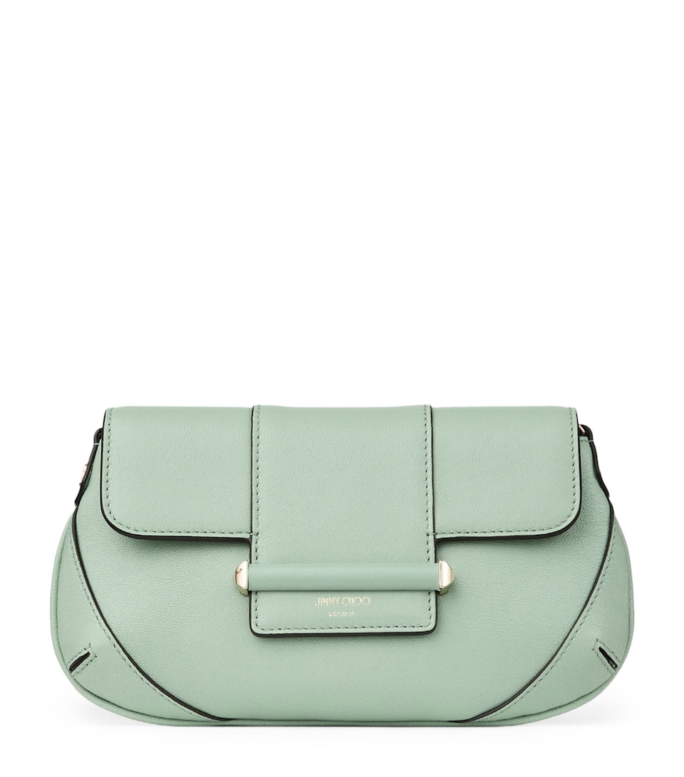 Jimmy Choo Mini Bar Chain Wallet Bag Verde/shiny Gold