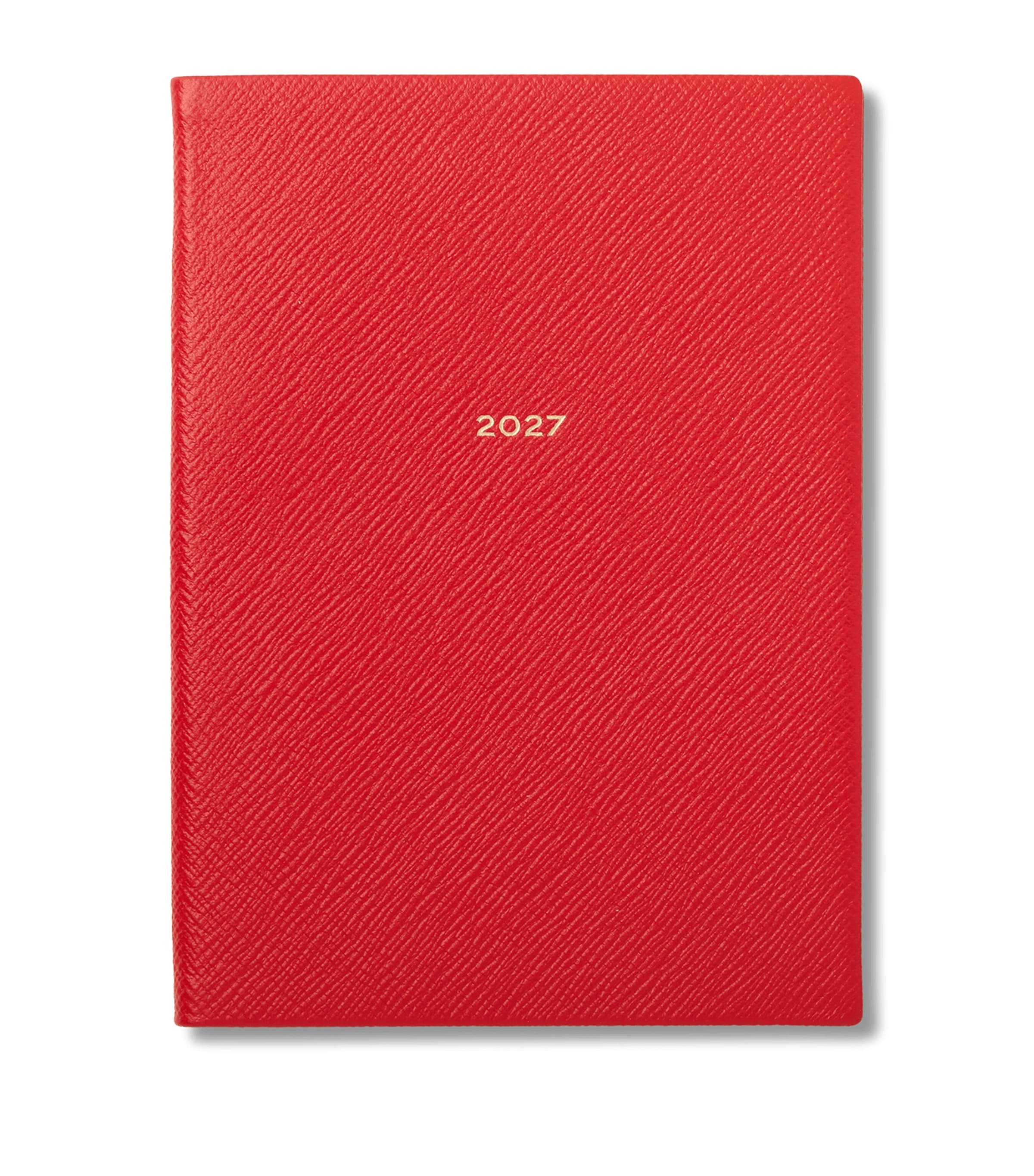 Smythson Leather Soho Weekly Diary 2027 Scarlet Red