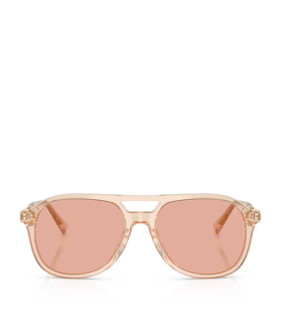 Brunello Cucinelli Acetate Aviator Sunglasses Yellow