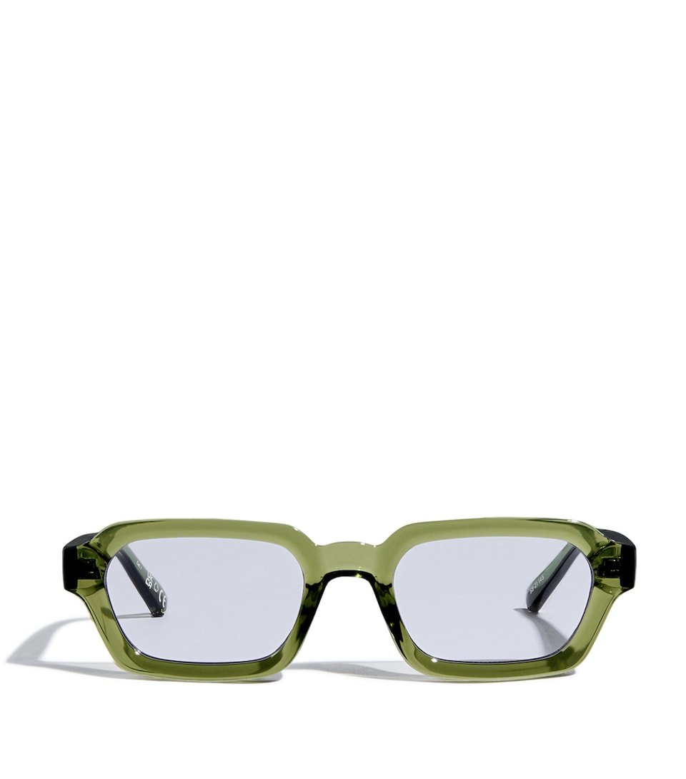 Le Specs Tension Rectangle Sunglasses Khakismoke Tint