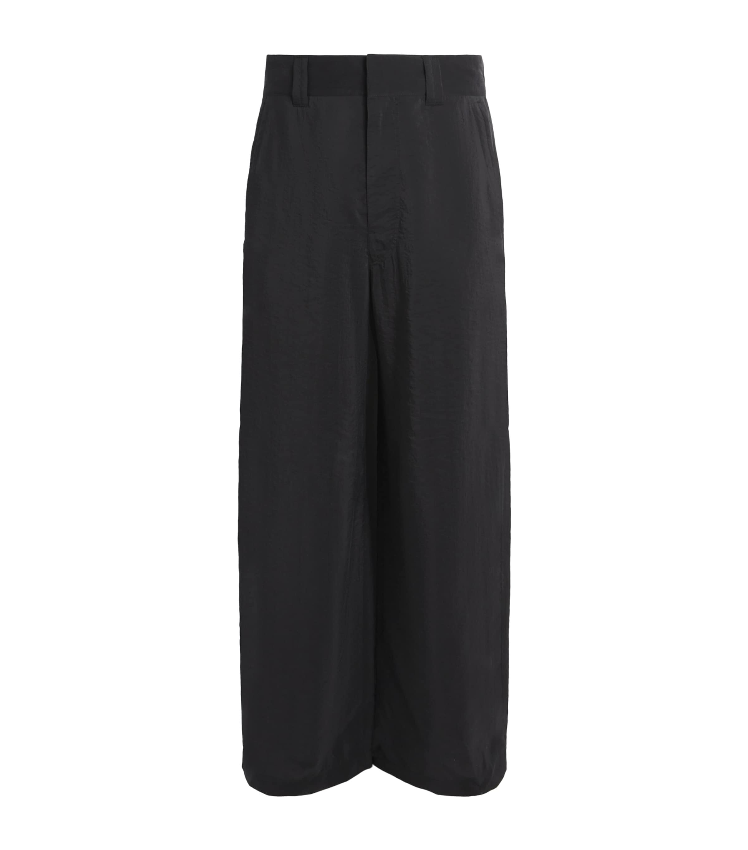 Silk-Blend Wide-Leg Trousers