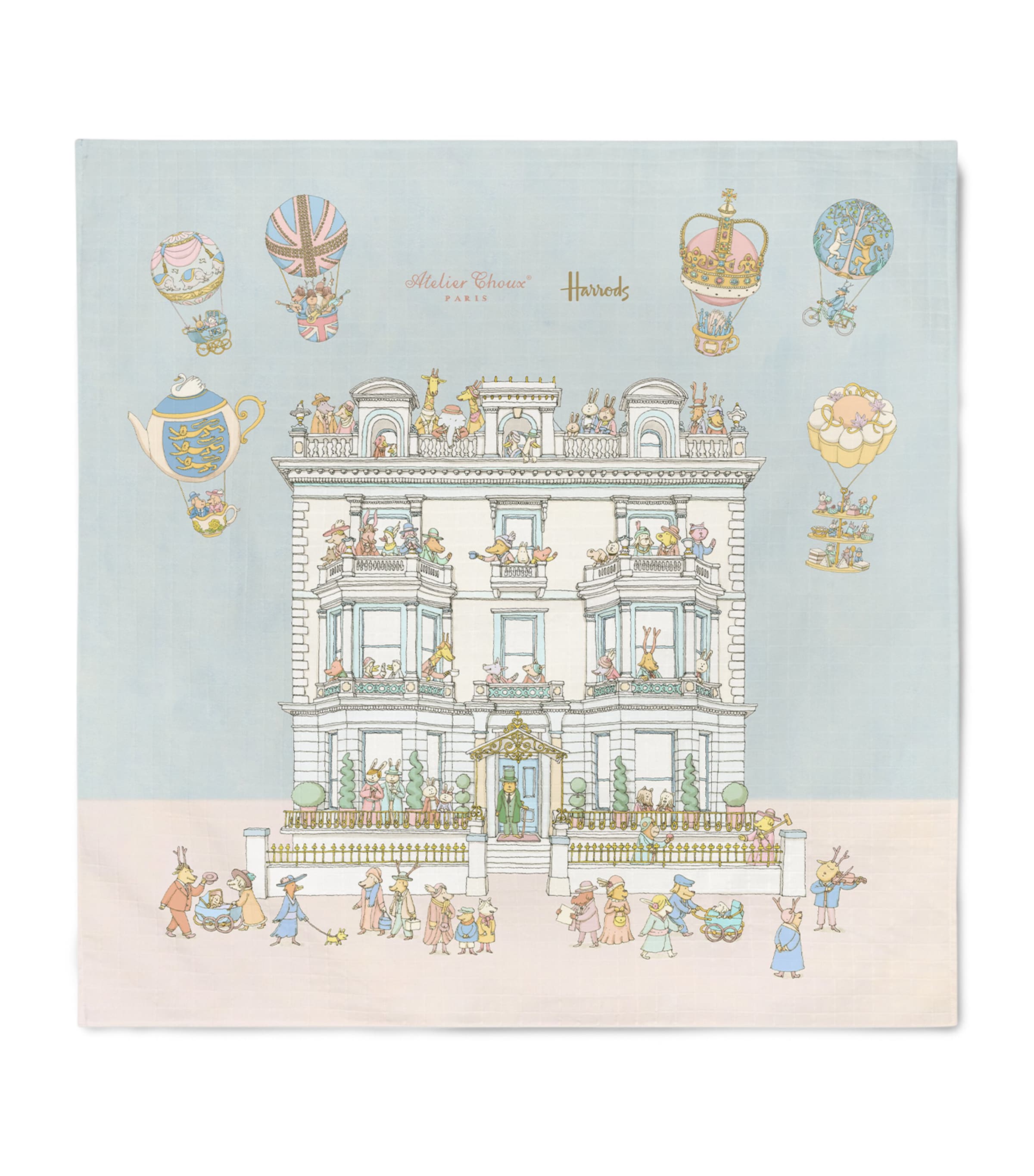 Cotton Townhouse Blanket, Bib and Bag Gift Set