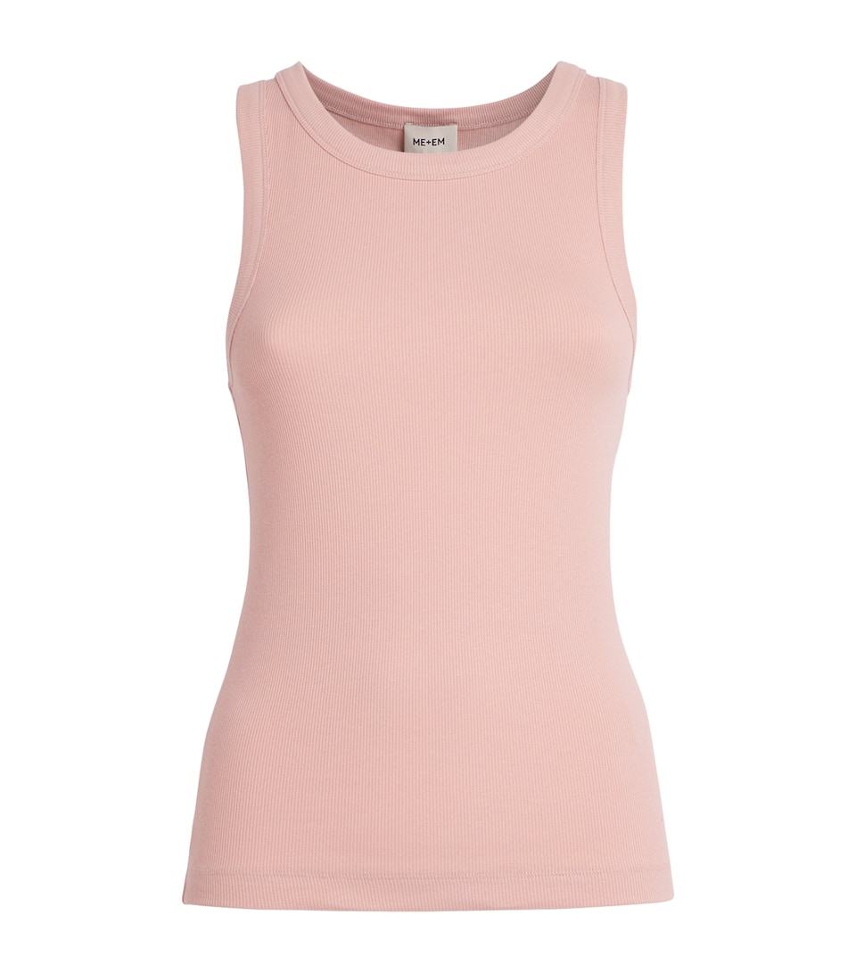 ME+EM Womens Stretch-Cotton Tank Top Blush Pink