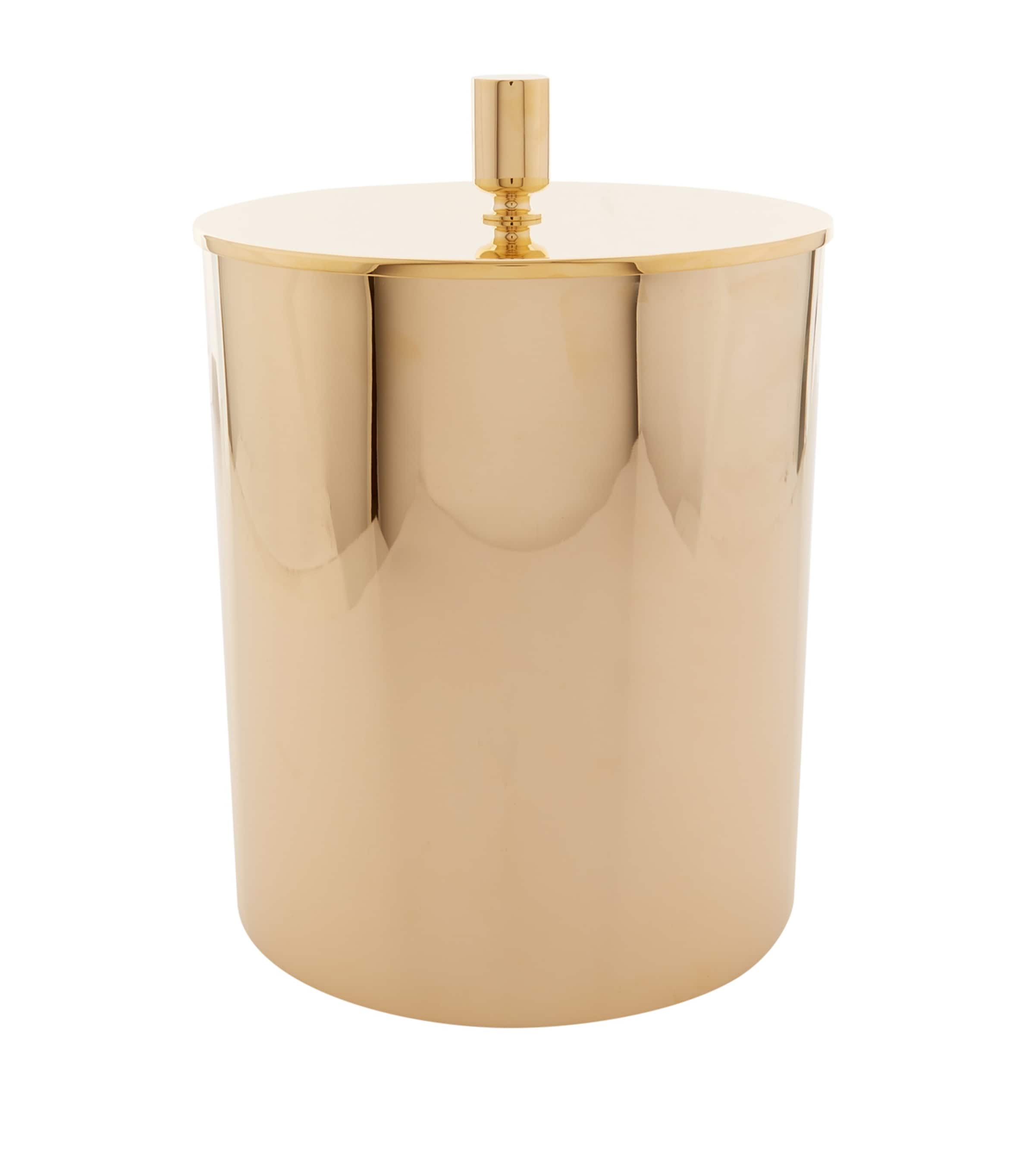 Cylinder Gold-Plated Bathroom Bin